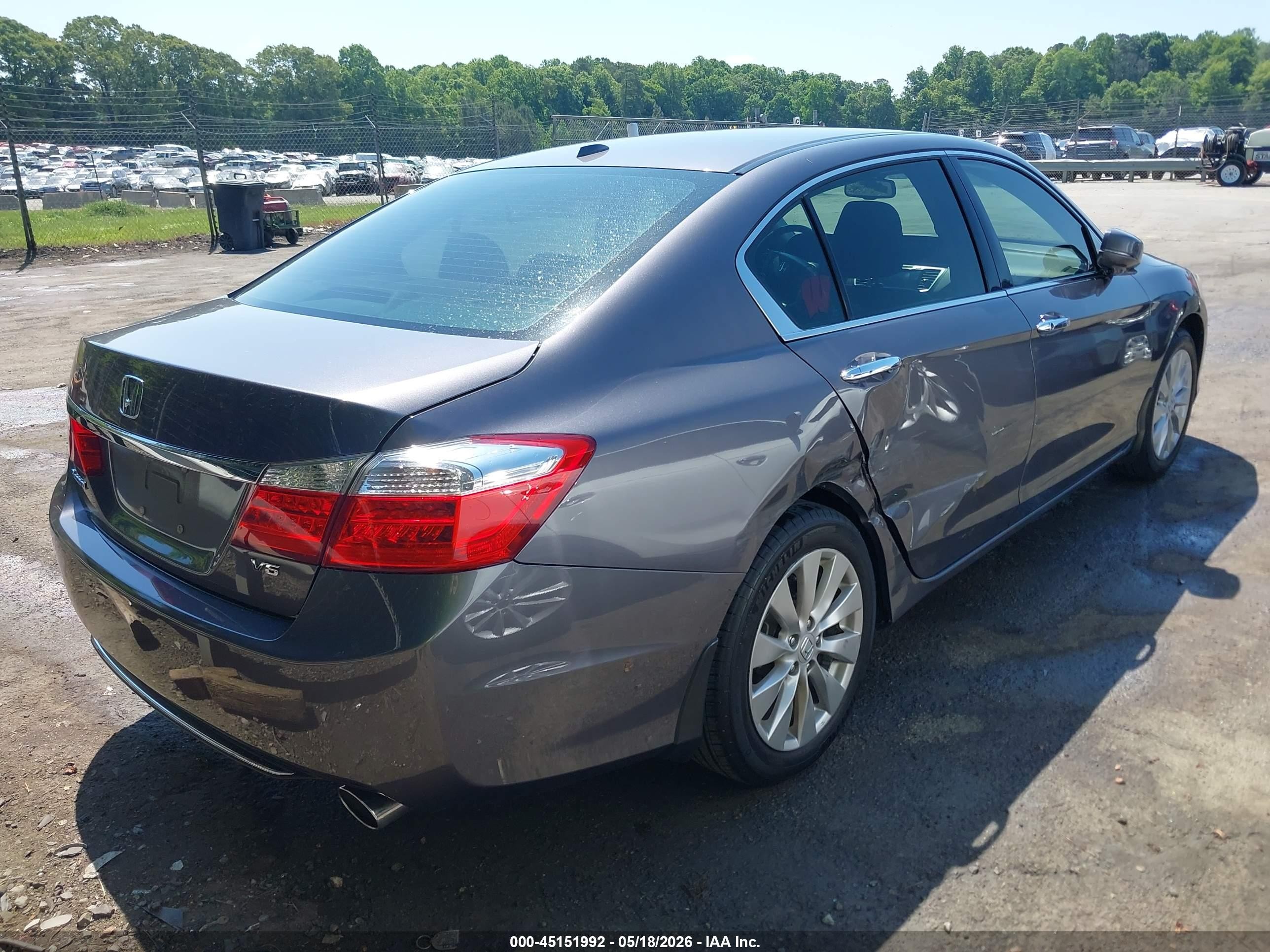 2015 Honda Accord Ex-l V-6 Gray vin: 1HGCR3F84FA017034