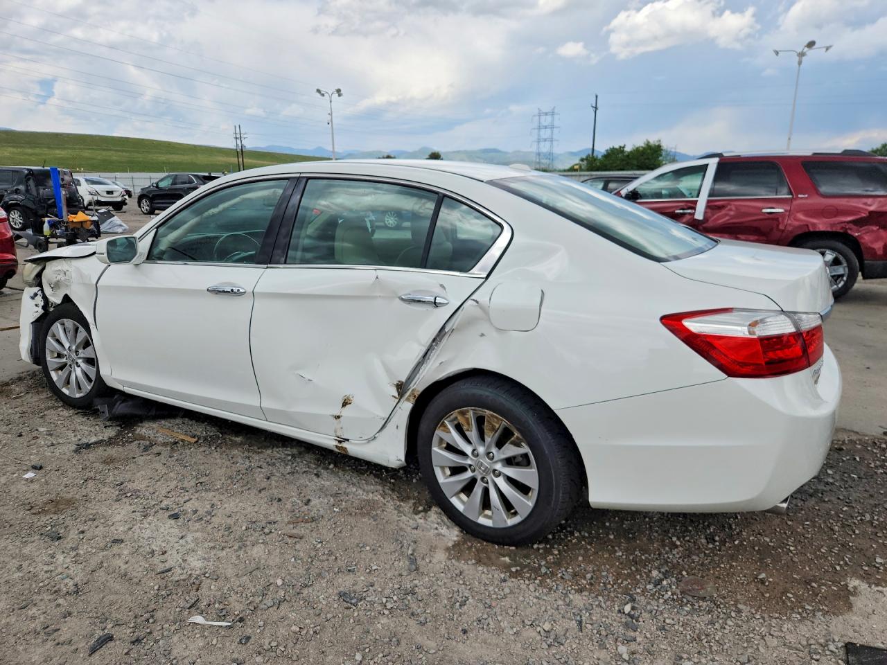 2015 Honda Accord Exl White vin: 1HGCR3F84FA017793