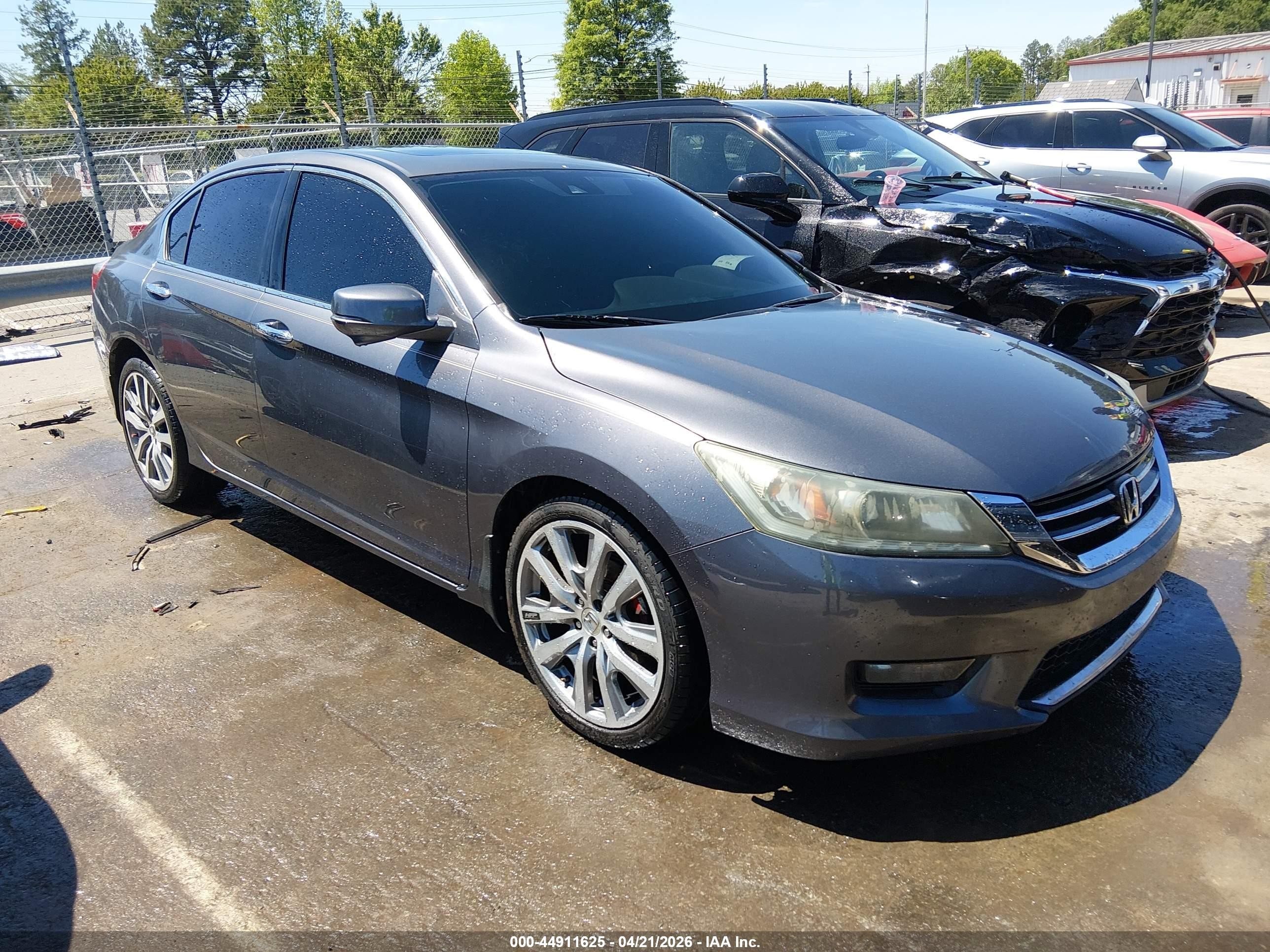 2015 Honda Accord Ex-l V-6 Gray vin: 1HGCR3F84FA020290