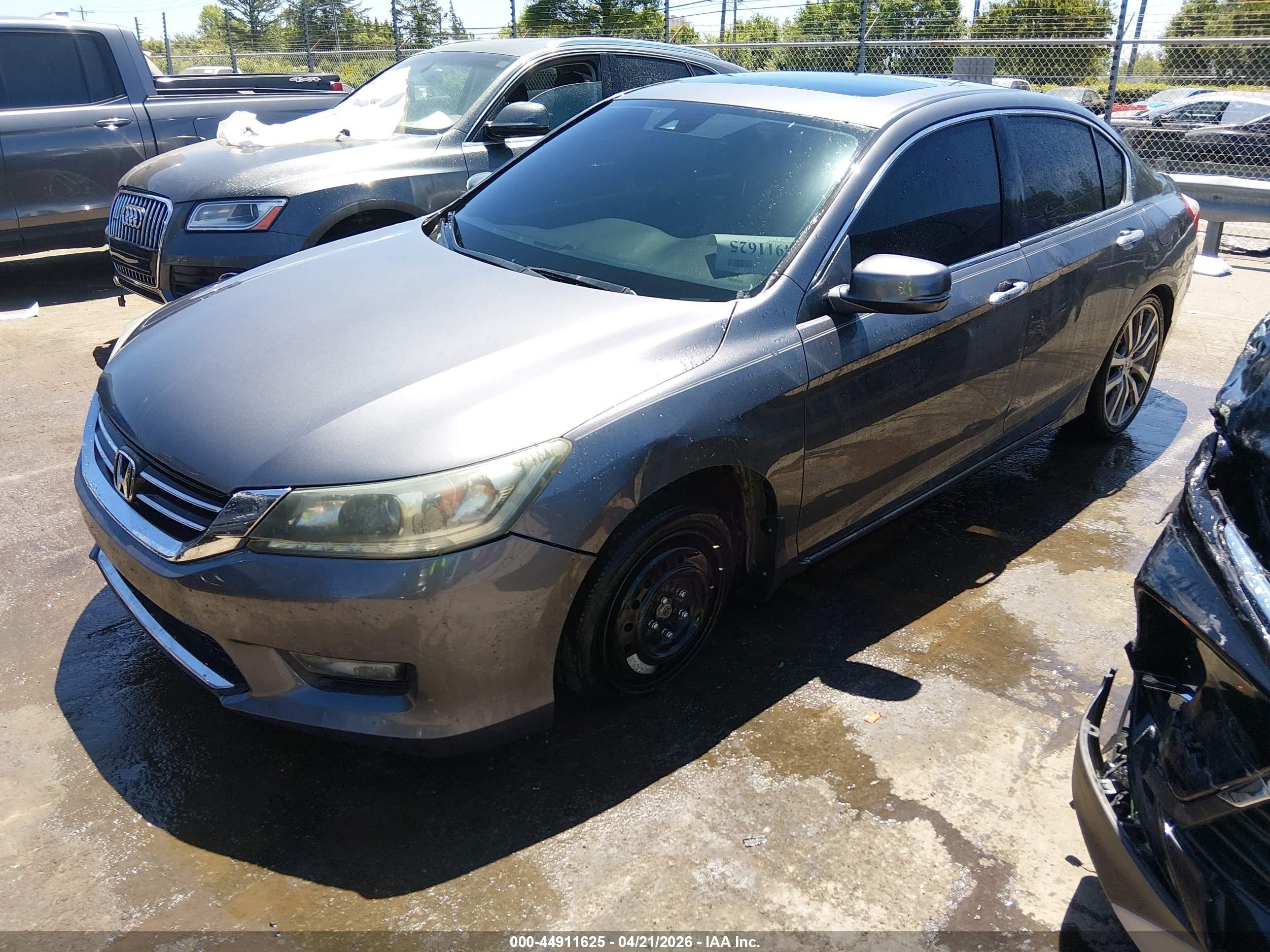 2015 Honda Accord Ex-l V-6 Gray vin: 1HGCR3F84FA020290