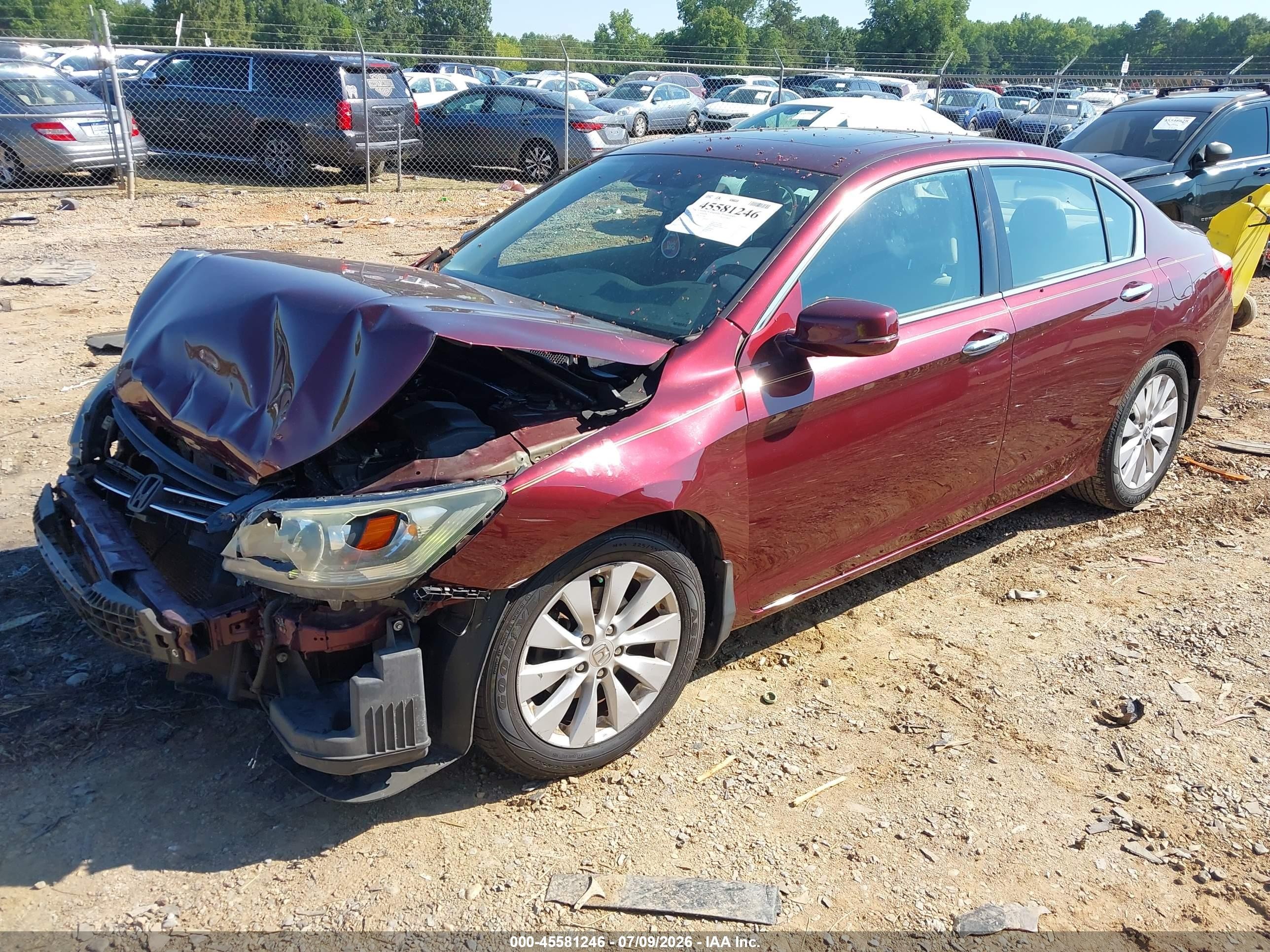 2015 Honda Accord Ex-l V-6 Burgundy vin: 1HGCR3F84FA025490