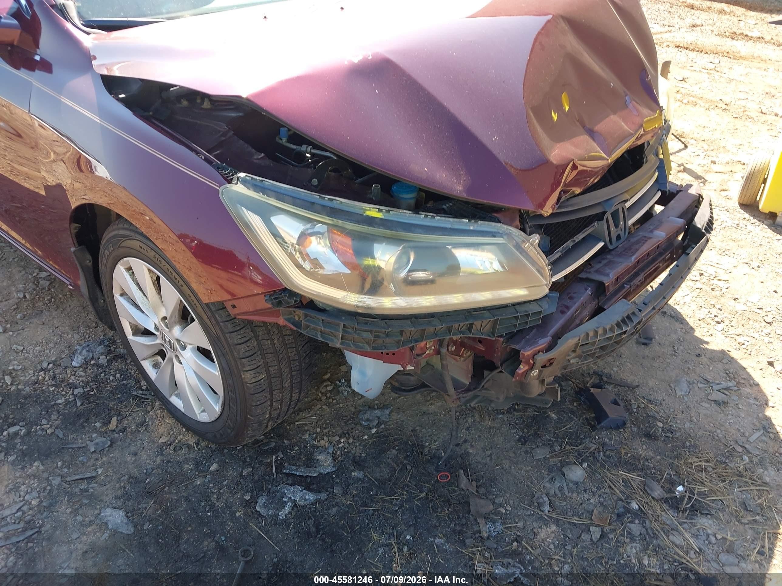 2015 Honda Accord Ex-l V-6 Burgundy vin: 1HGCR3F84FA025490