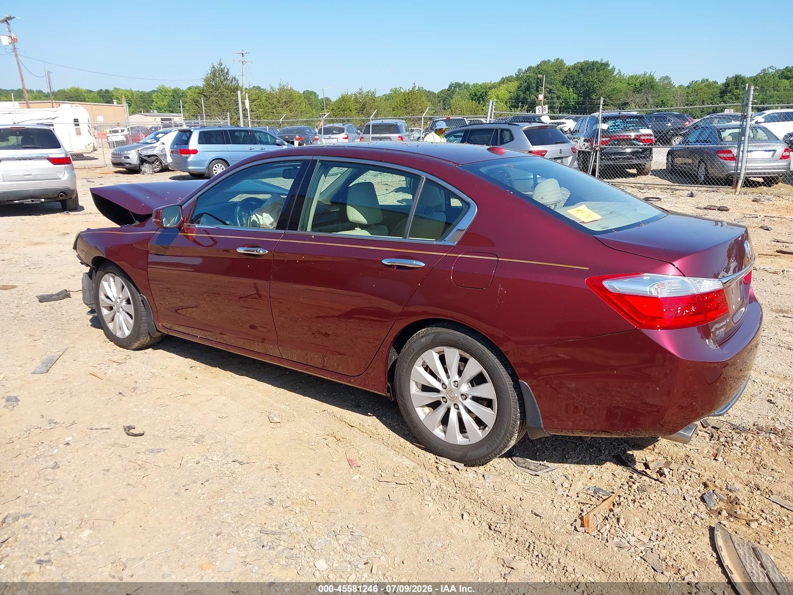 2015 Honda Accord Ex-l V-6 Burgundy vin: 1HGCR3F84FA025490
