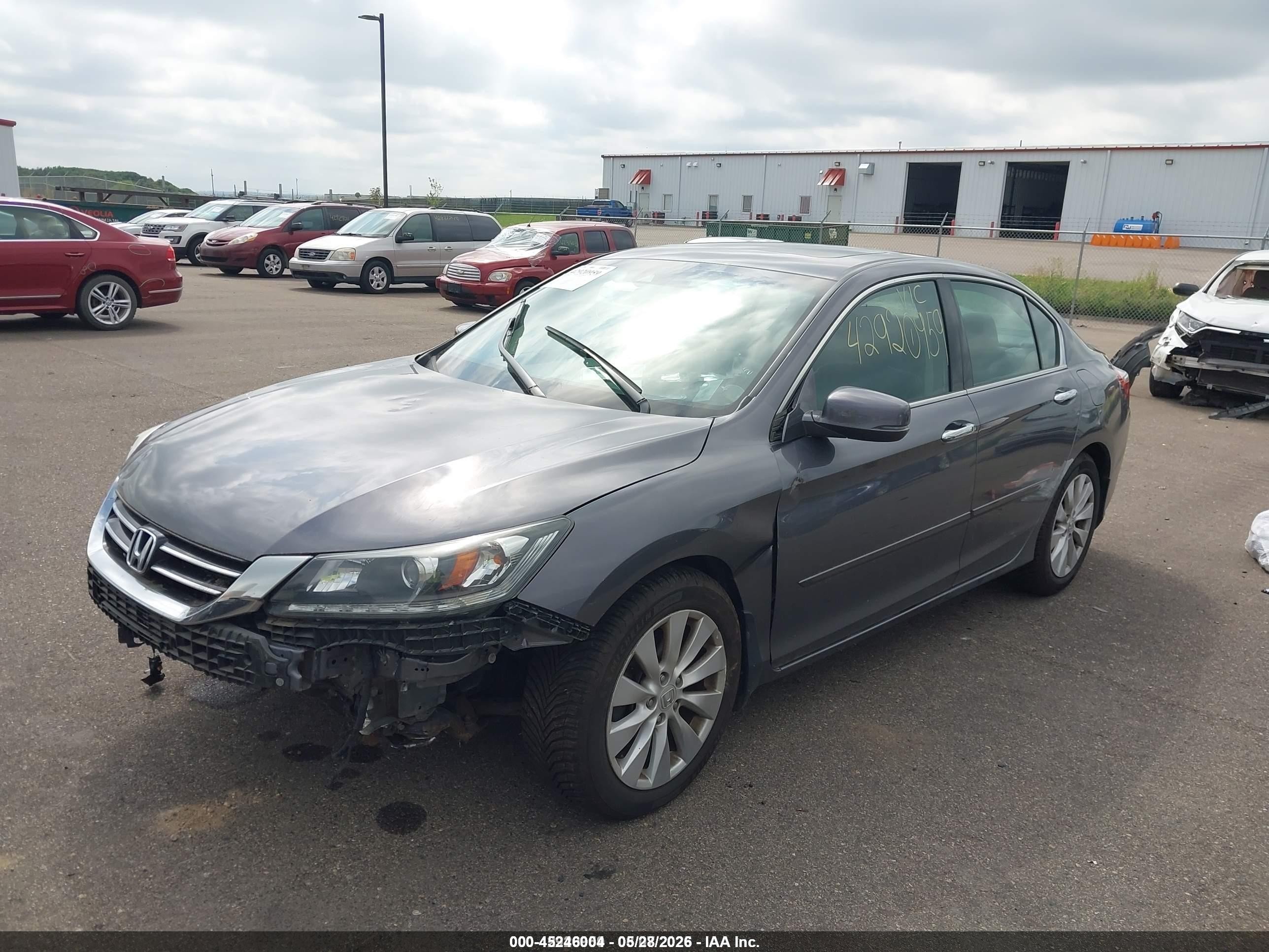 2015 Honda Accord Ex-l V-6 Gray vin: 1HGCR3F84FA028454