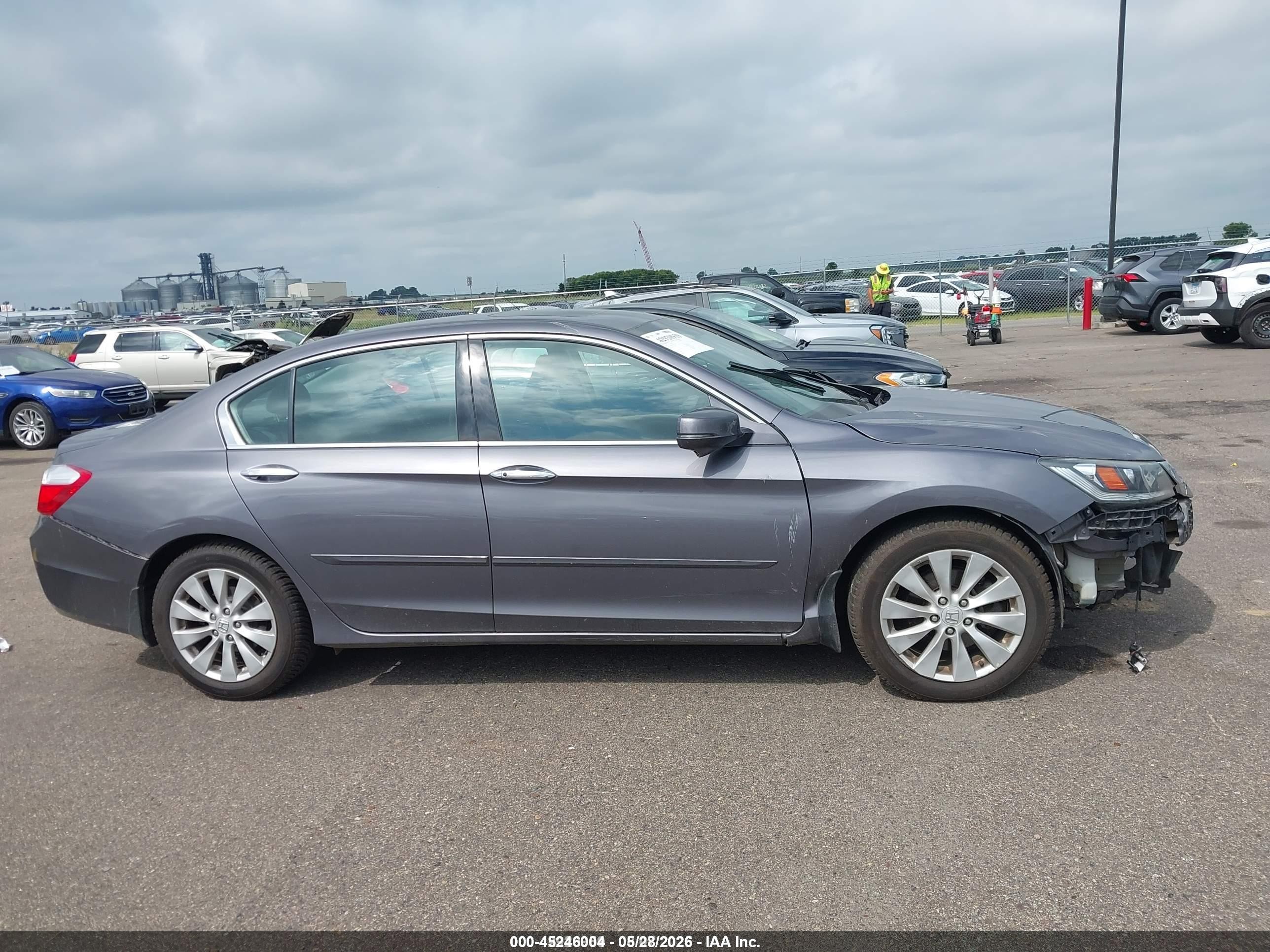 2015 Honda Accord Ex-l V-6 Gray vin: 1HGCR3F84FA028454