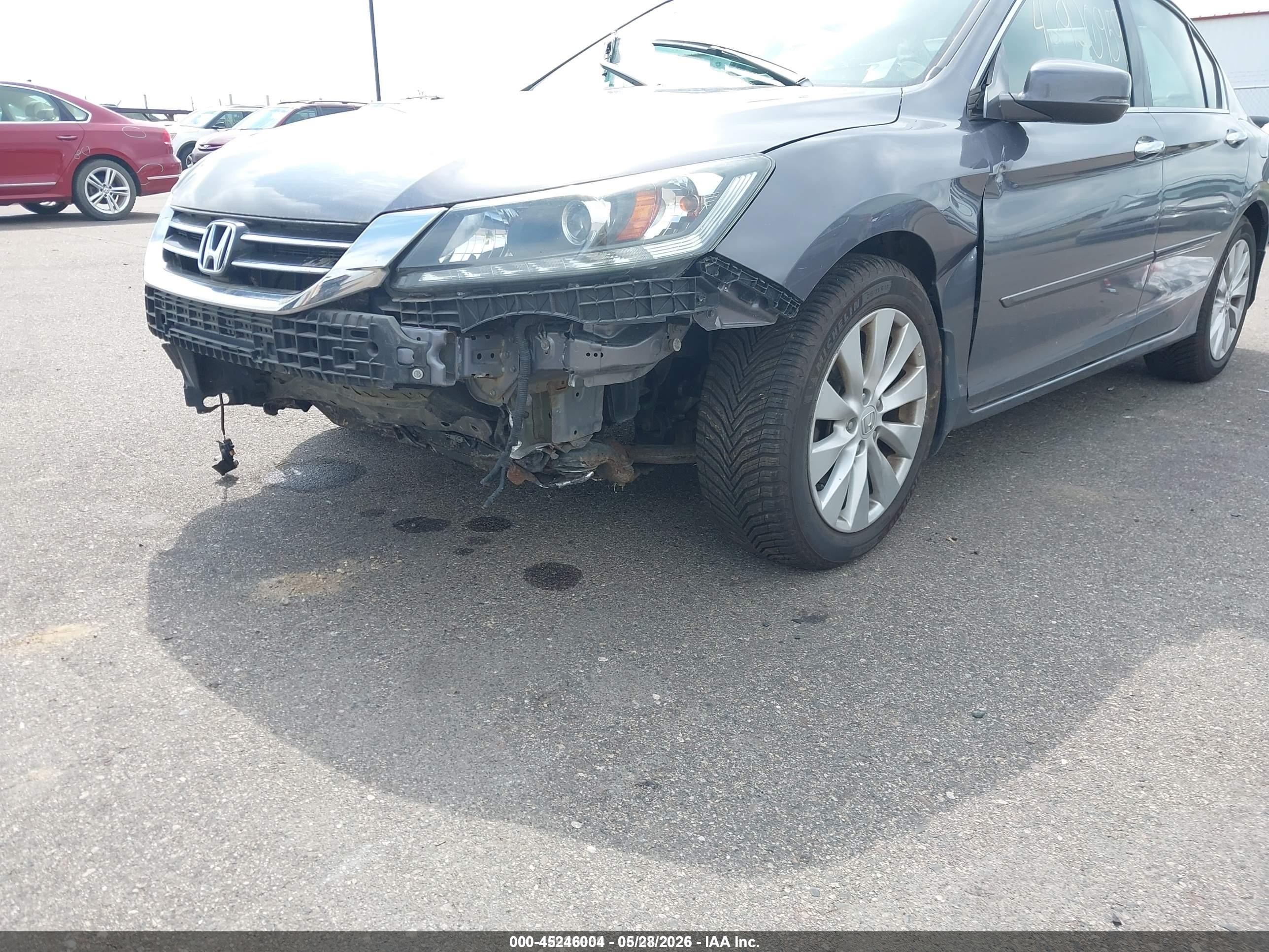 2015 Honda Accord Ex-l V-6 Gray vin: 1HGCR3F84FA028454