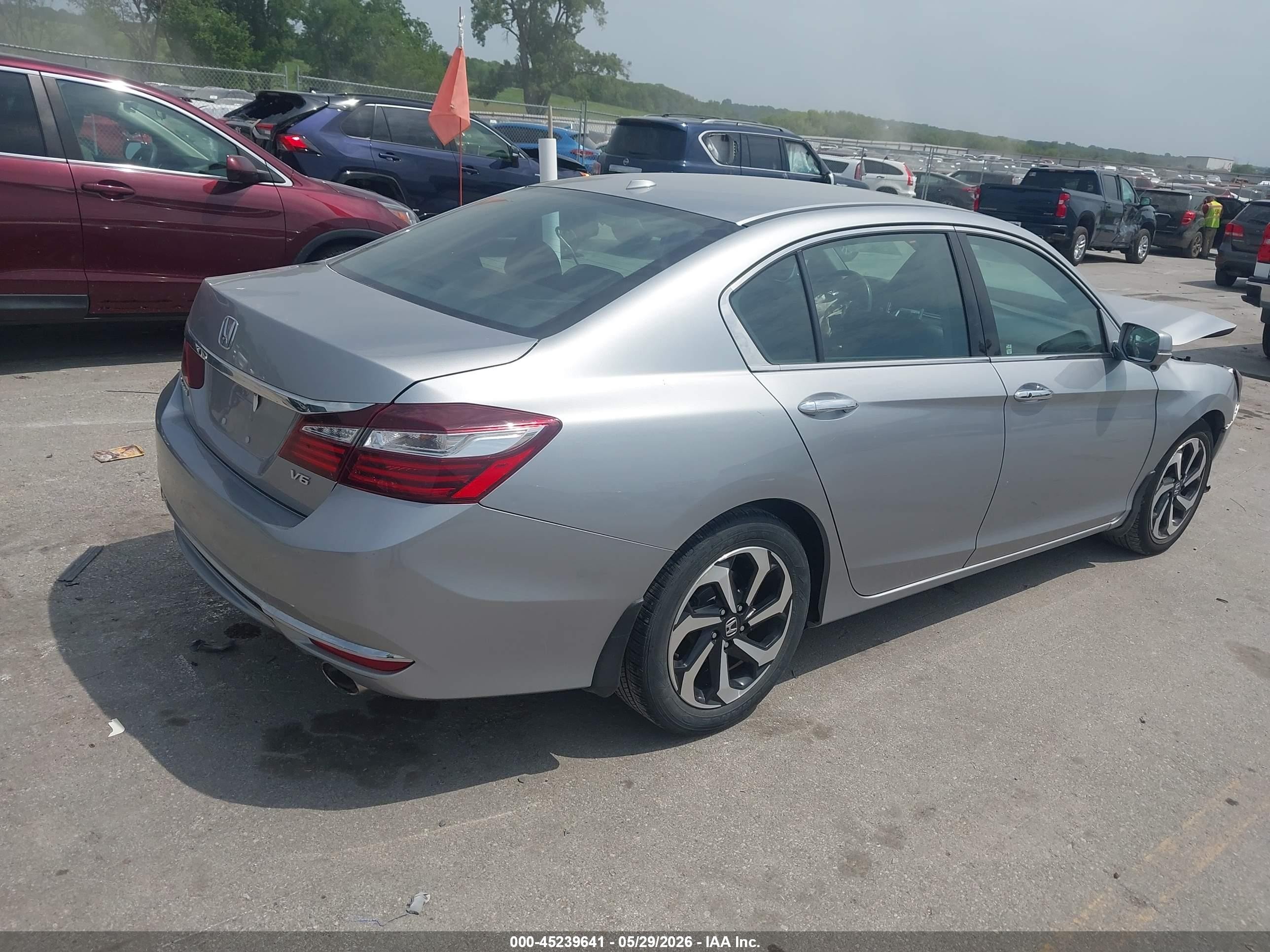 2017 Honda Accord Ex-l V6 Silver vin: 1HGCR3F84HA024634