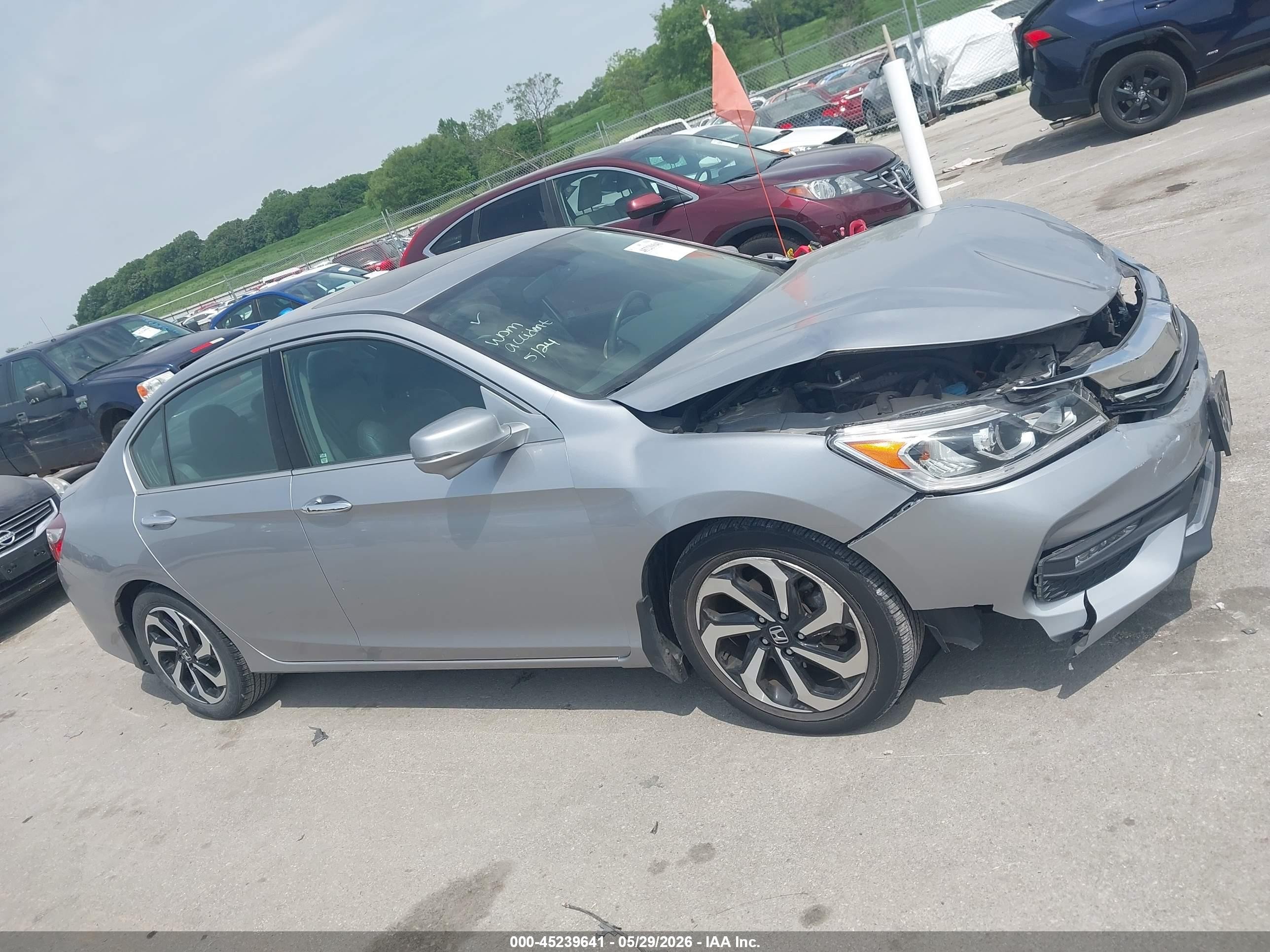 2017 Honda Accord Ex-l V6 Silver vin: 1HGCR3F84HA024634