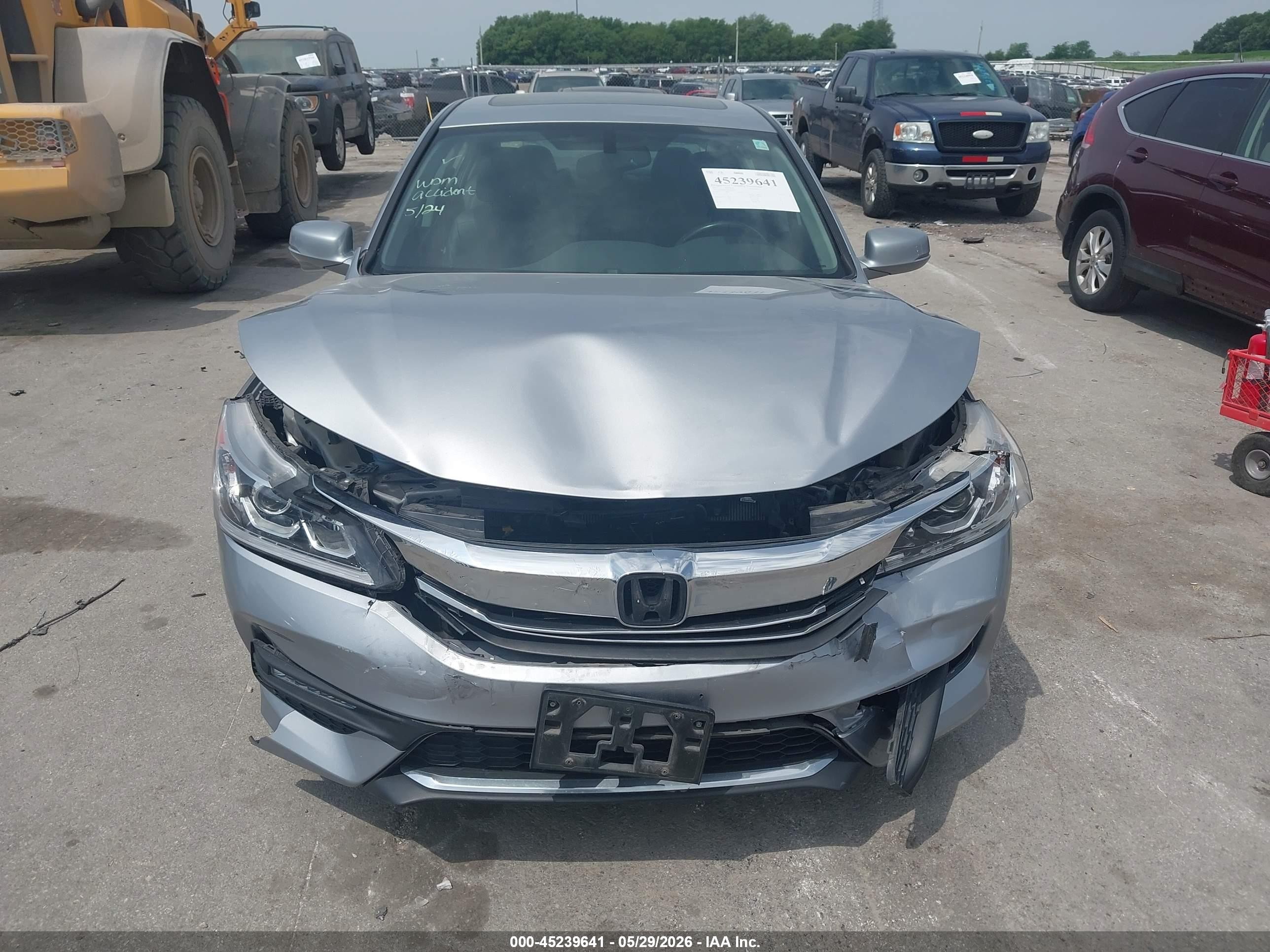 2017 Honda Accord Ex-l V6 Silver vin: 1HGCR3F84HA024634