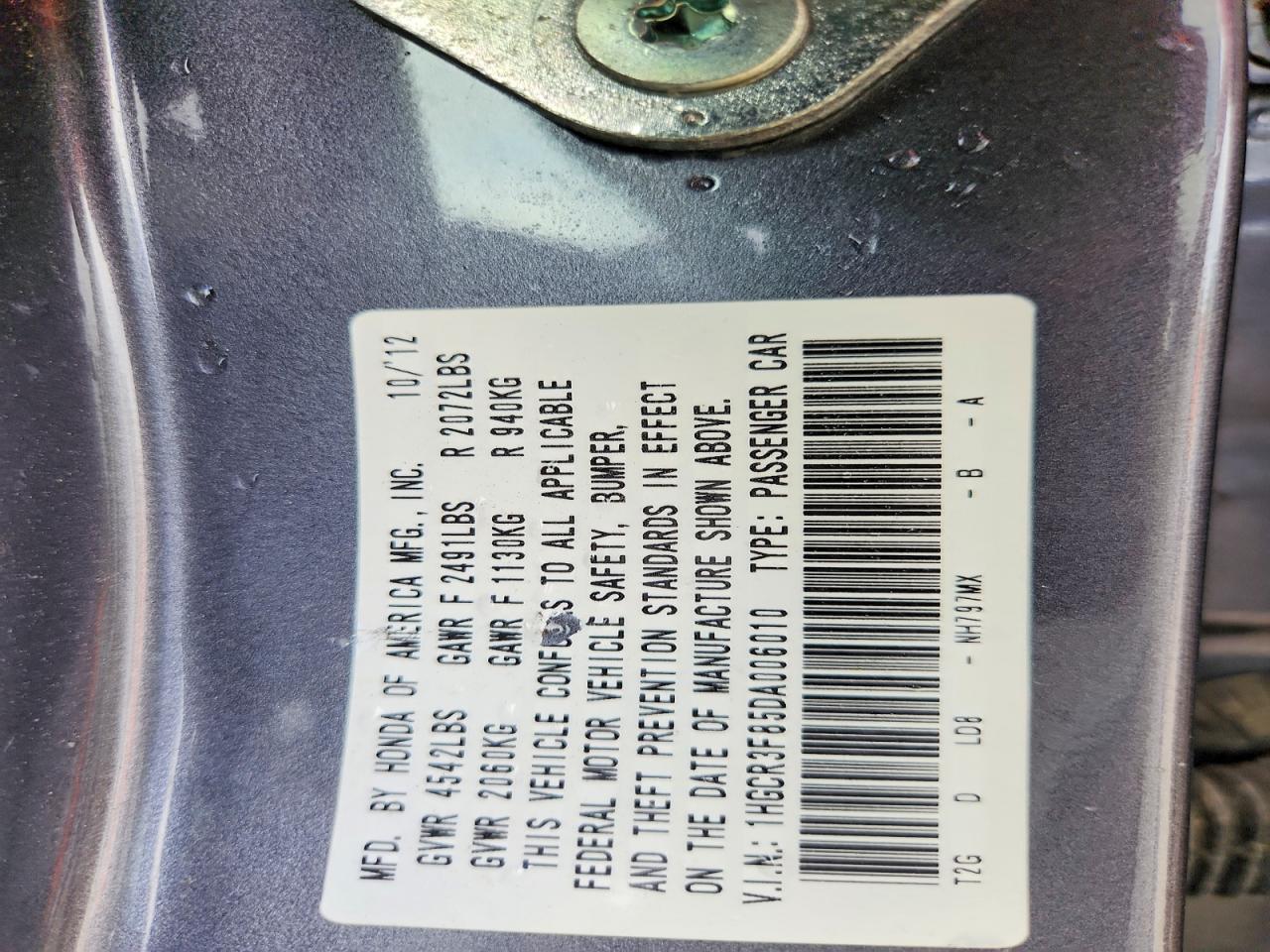 2013 Honda Accord Exl Gray vin: 1HGCR3F85DA006010