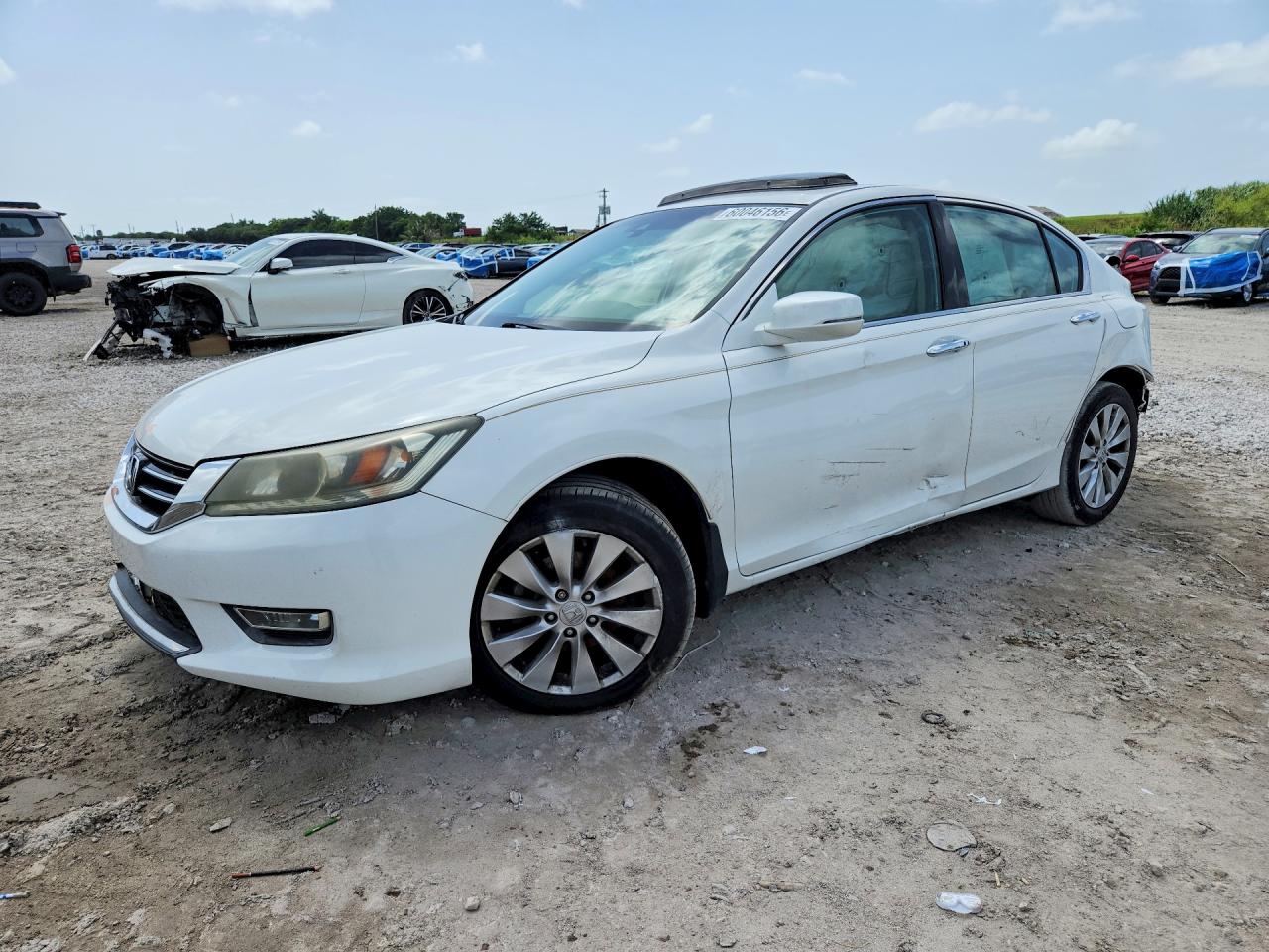 2013 Honda Accord Exl White vin: 1HGCR3F85DA013085