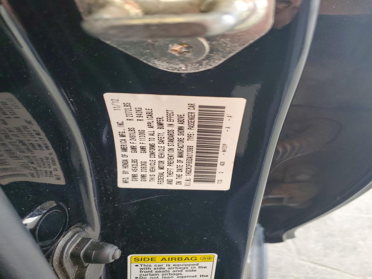 2013 Honda Accord Exl Black vin: 1HGCR3F85DA013989