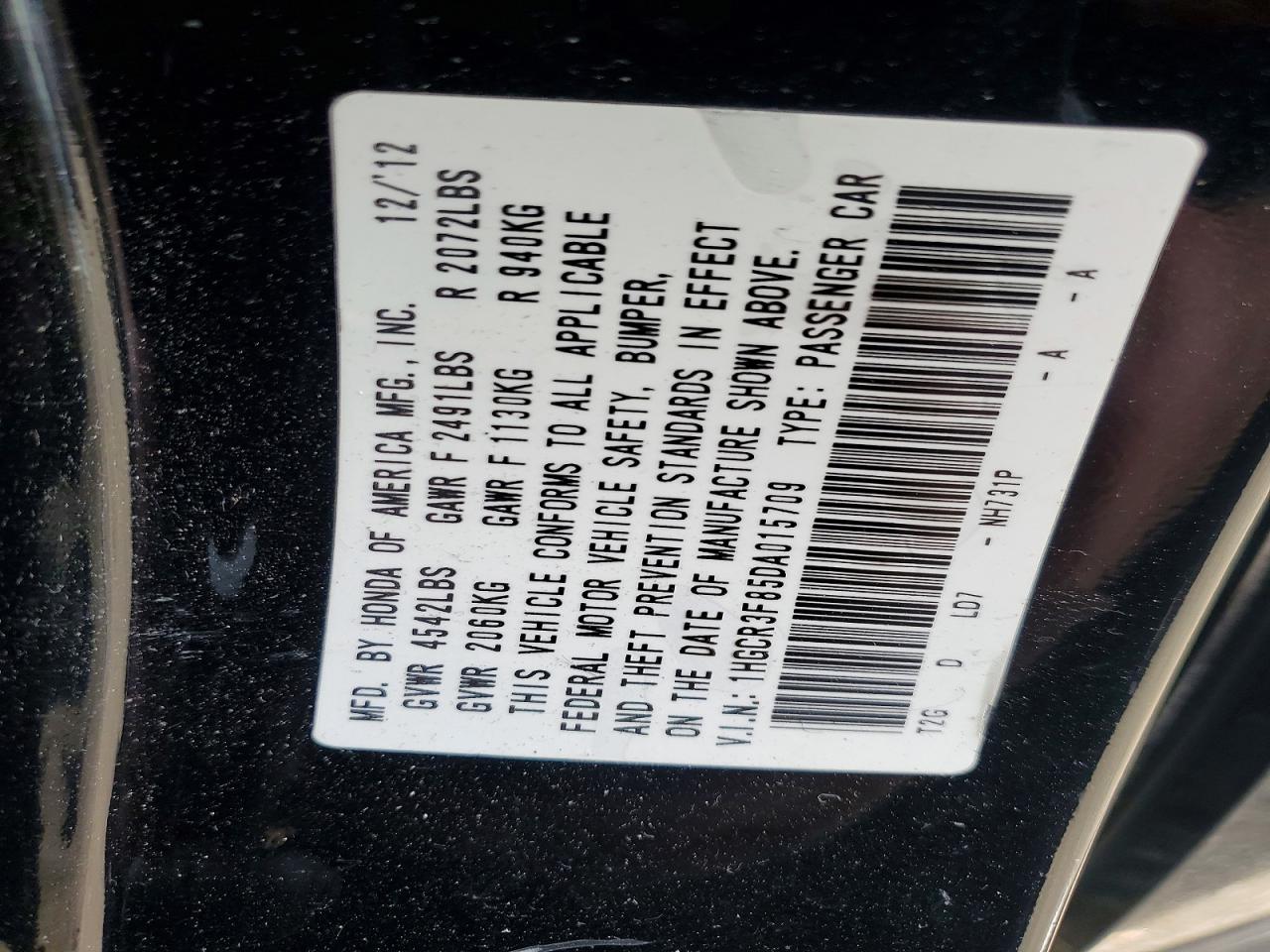 2013 Honda Accord Exl Black vin: 1HGCR3F85DA015709