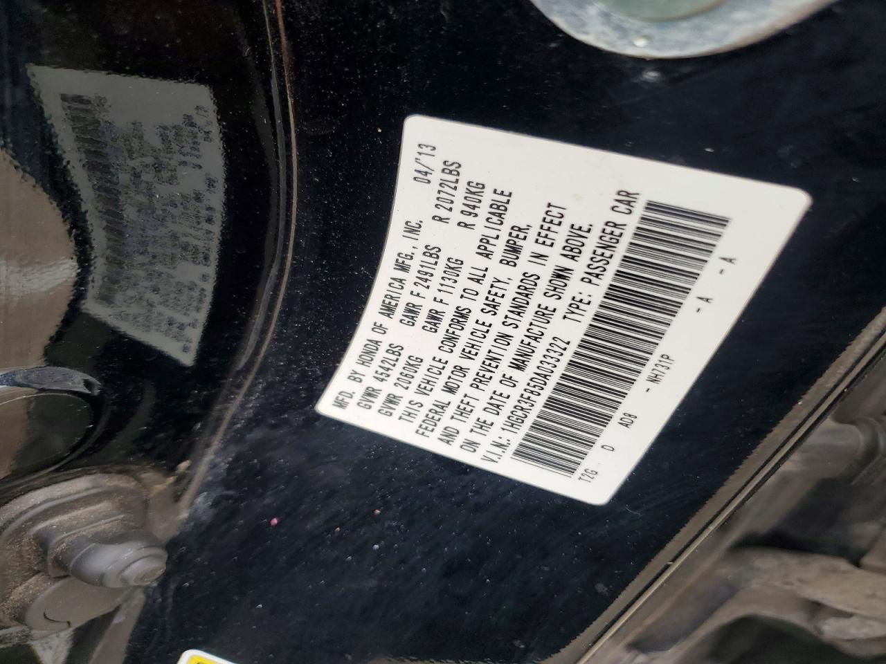 2013 Honda Accord Exl Black vin: 1HGCR3F85DA033322
