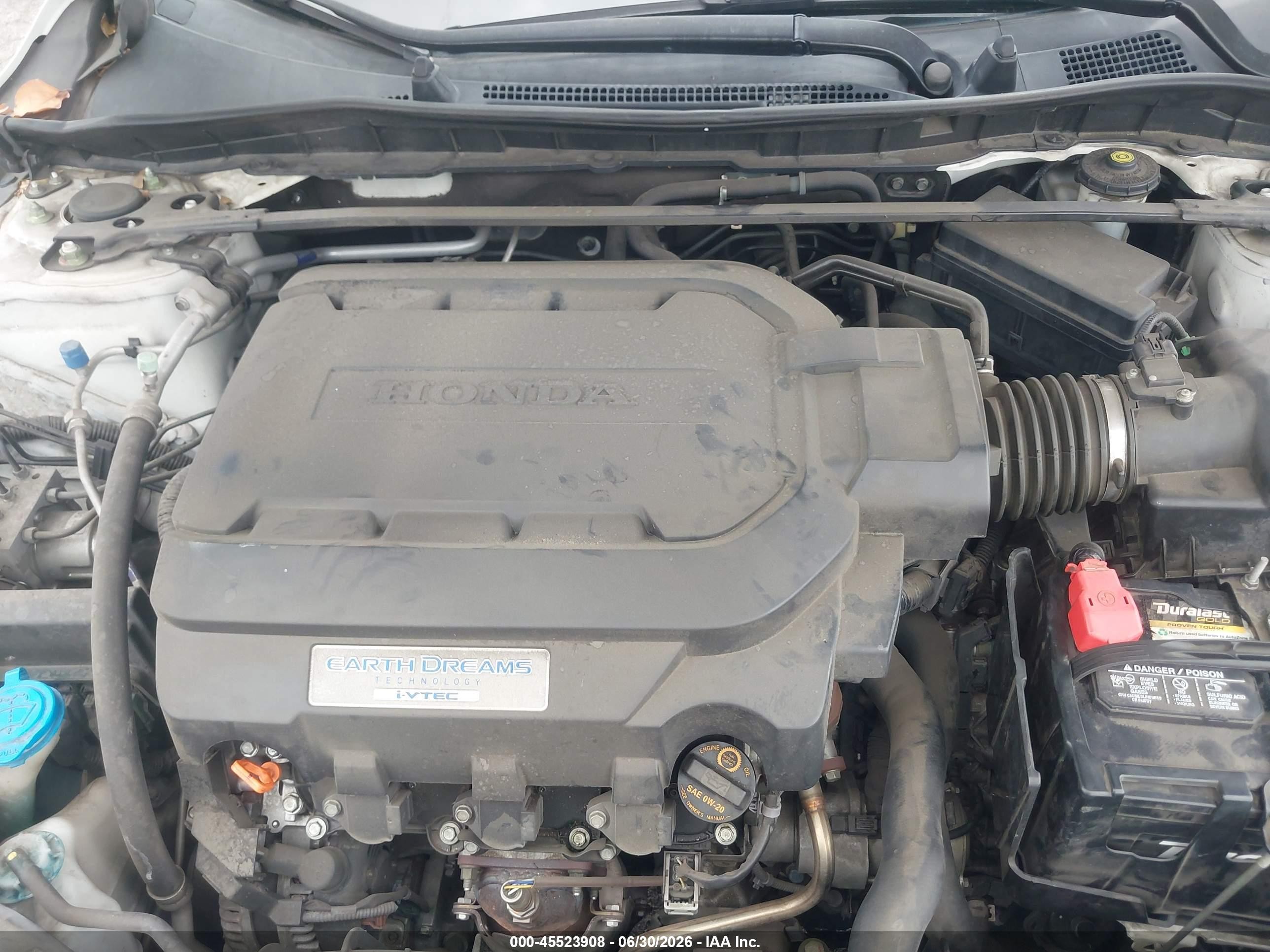 2013 Honda Accord Ex-l V-6 White vin: 1HGCR3F85DA034289
