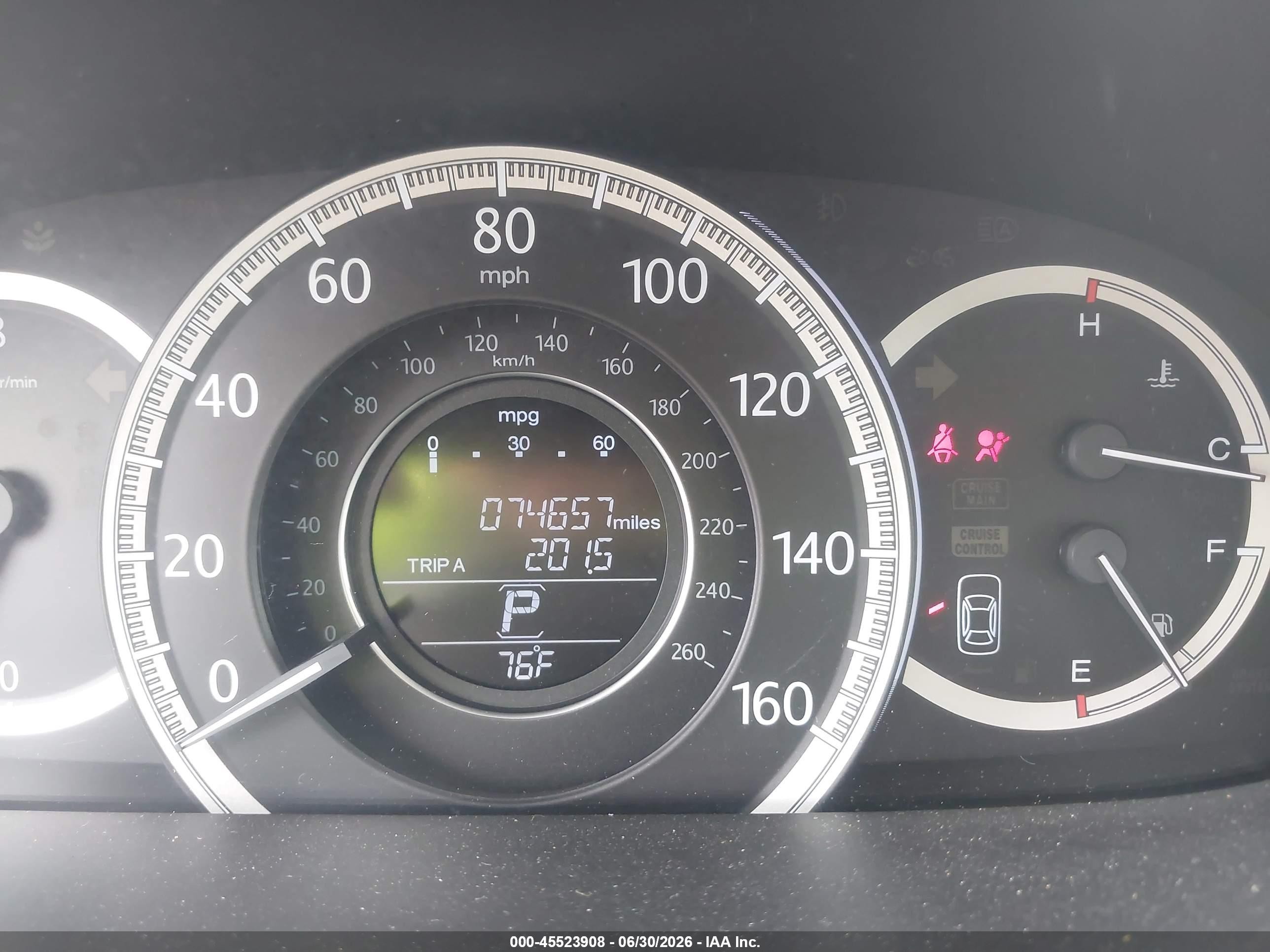 2013 Honda Accord Ex-l V-6 White vin: 1HGCR3F85DA034289