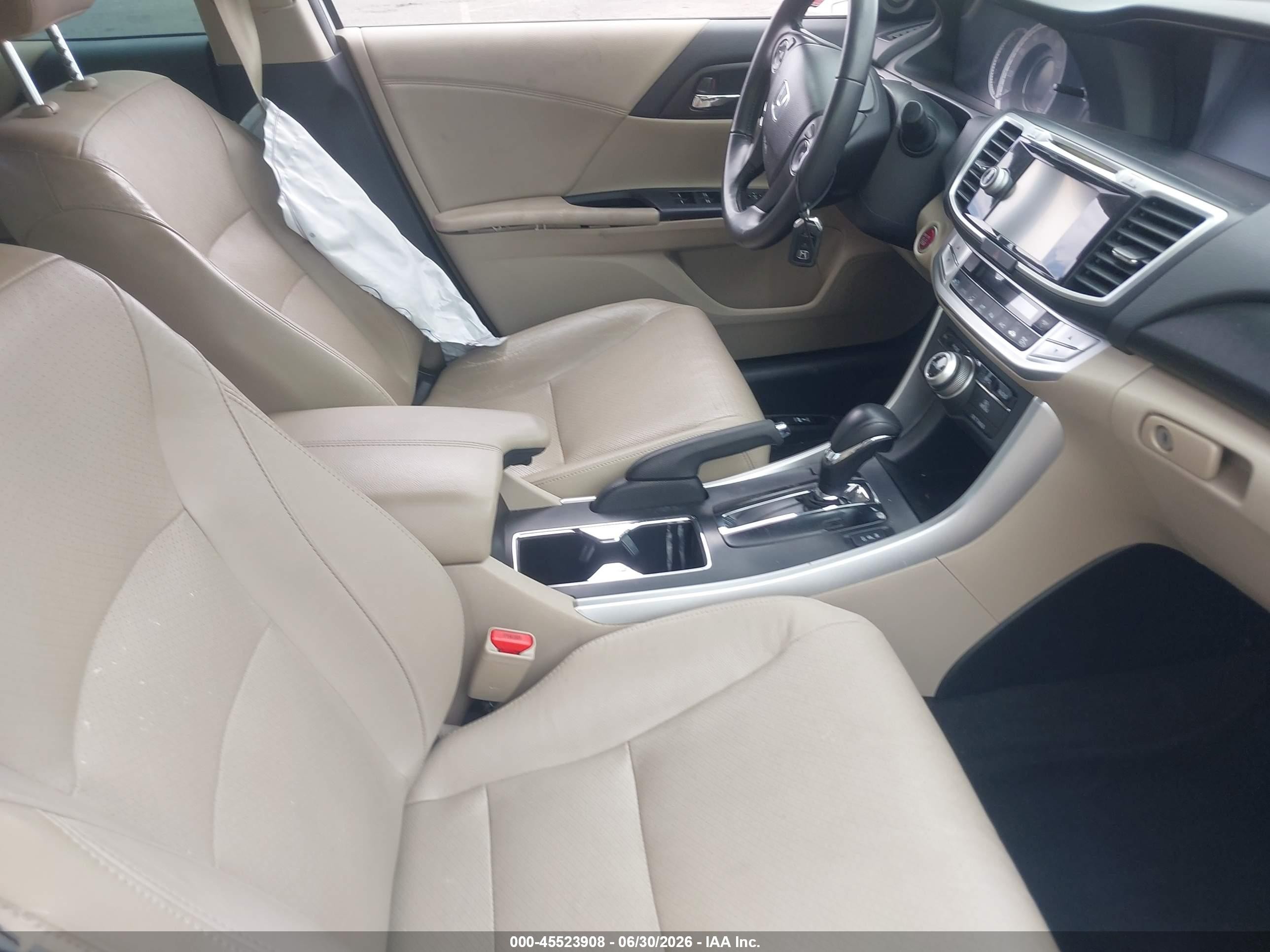 2013 Honda Accord Ex-l V-6 White vin: 1HGCR3F85DA034289