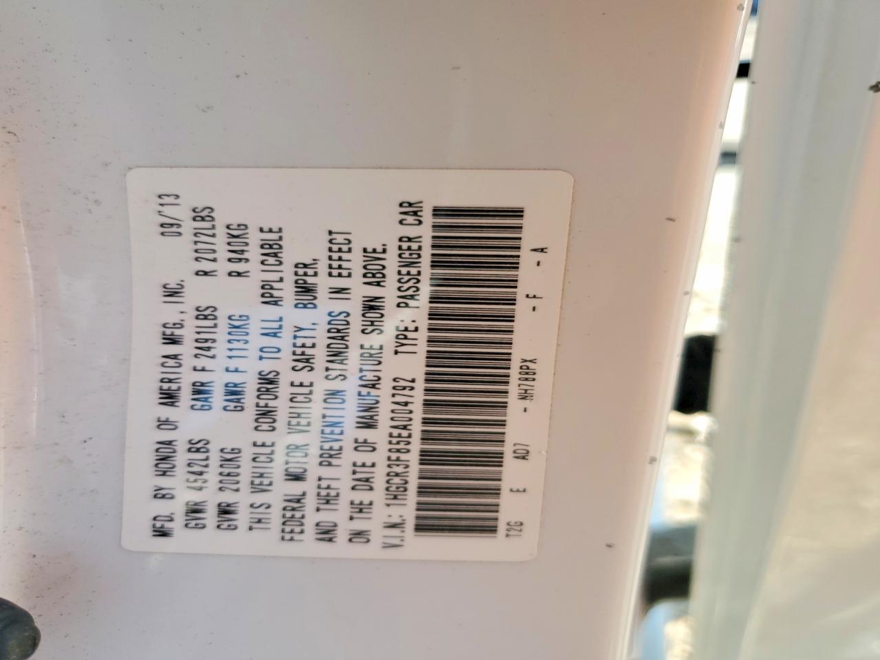 2014 Honda Accord Exl White vin: 1HGCR3F85EA004792