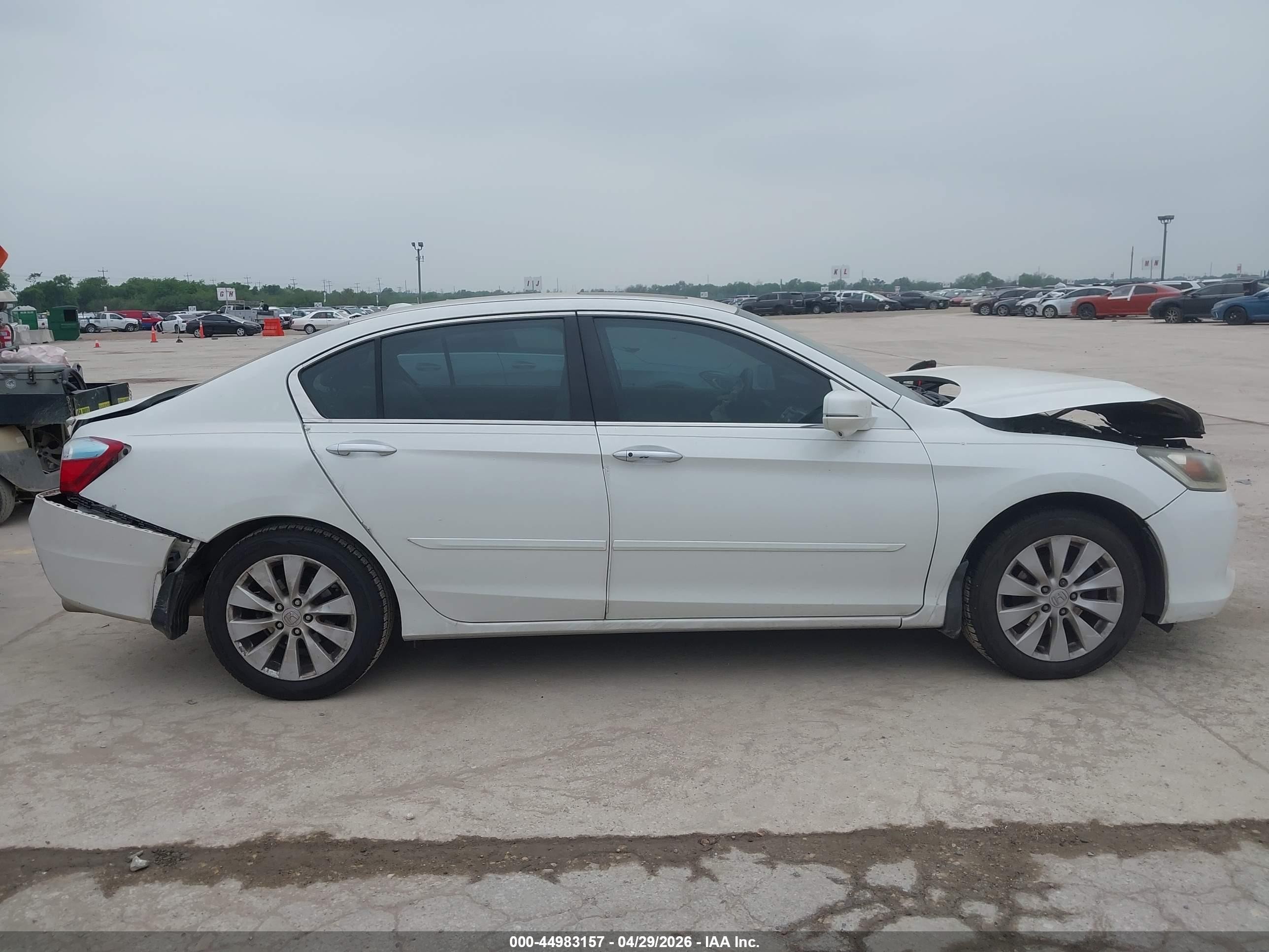 2014 Honda Accord Ex-l V-6 White vin: 1HGCR3F85EA008549