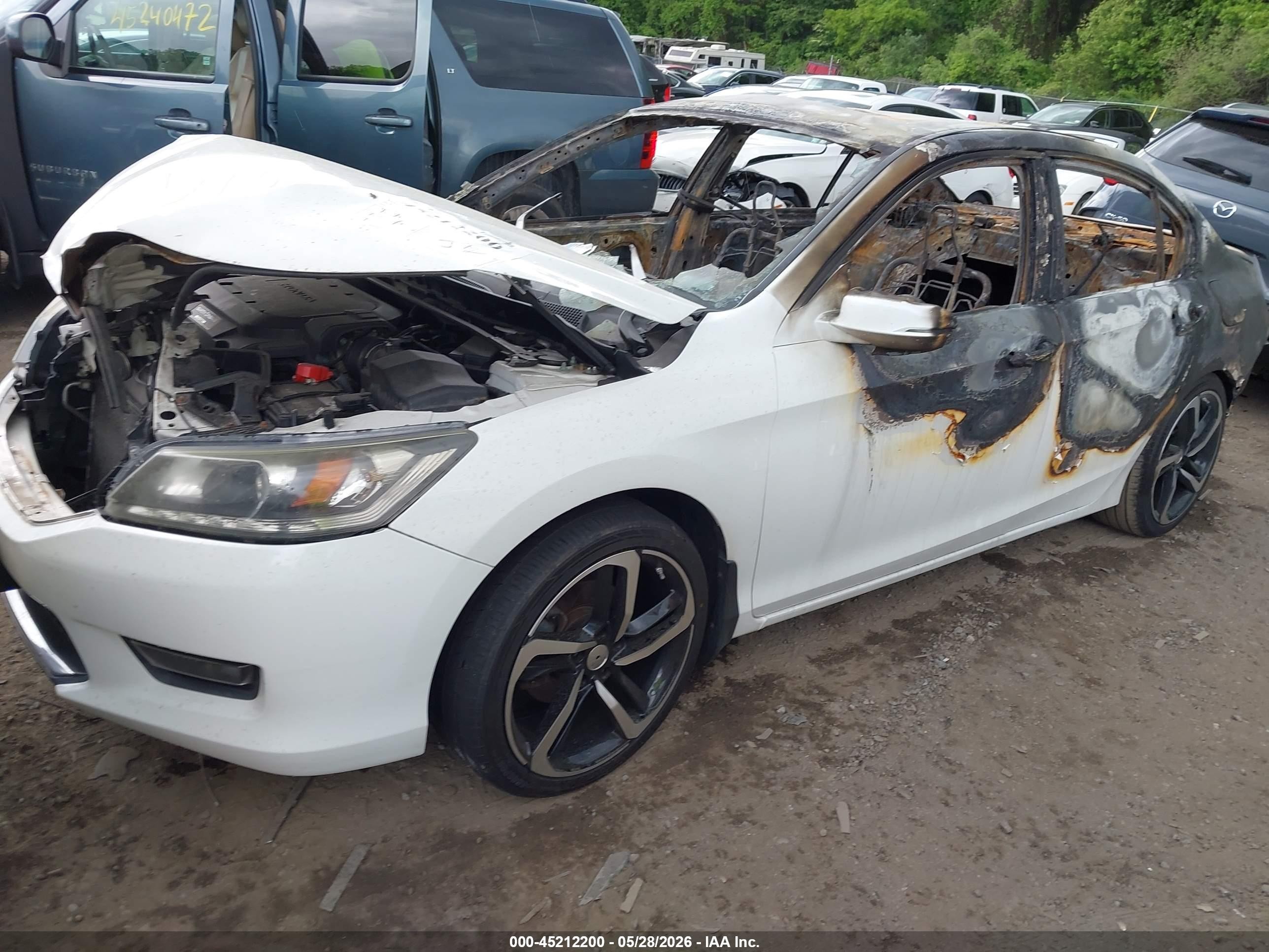 2014 Honda Accord Ex-l V-6 Белый vin: 1HGCR3F85EA013198