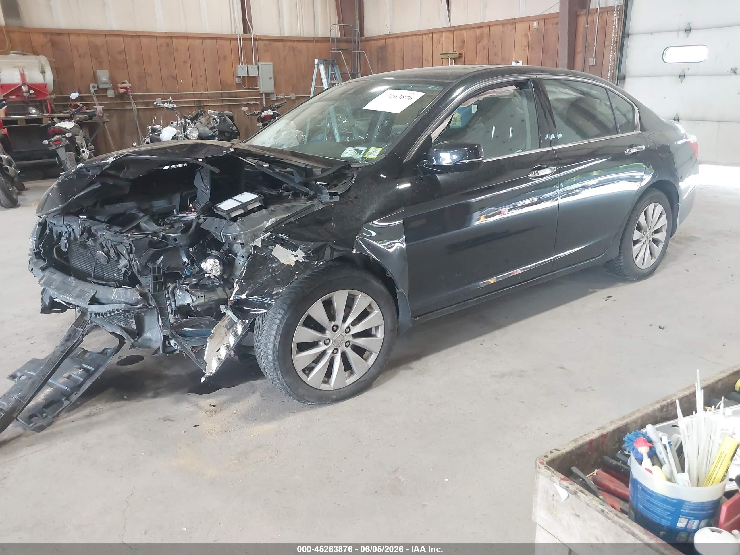 2014 Honda Accord Ex-l V-6 Black vin: 1HGCR3F85EA025299