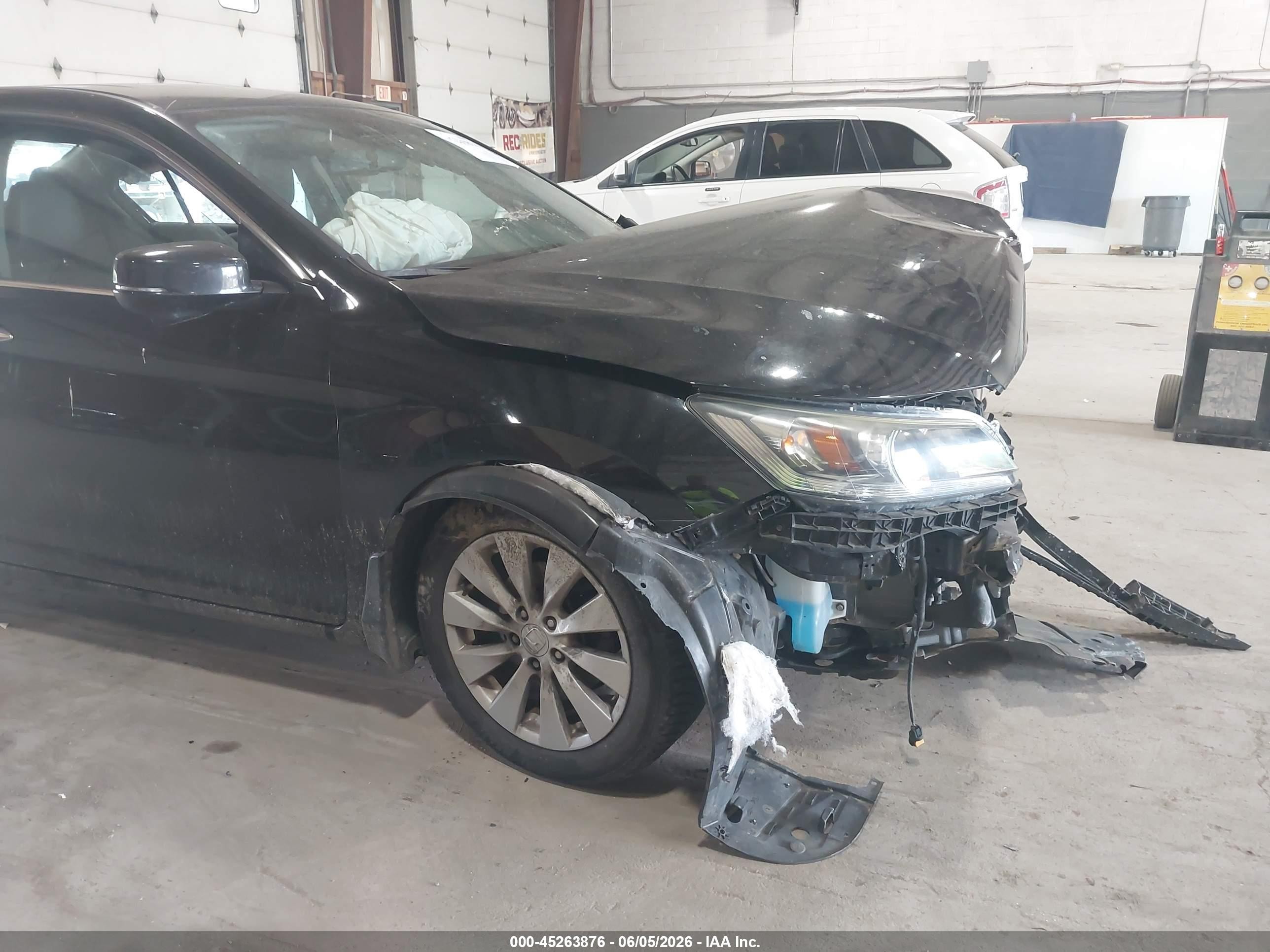 2014 Honda Accord Ex-l V-6 Black vin: 1HGCR3F85EA025299