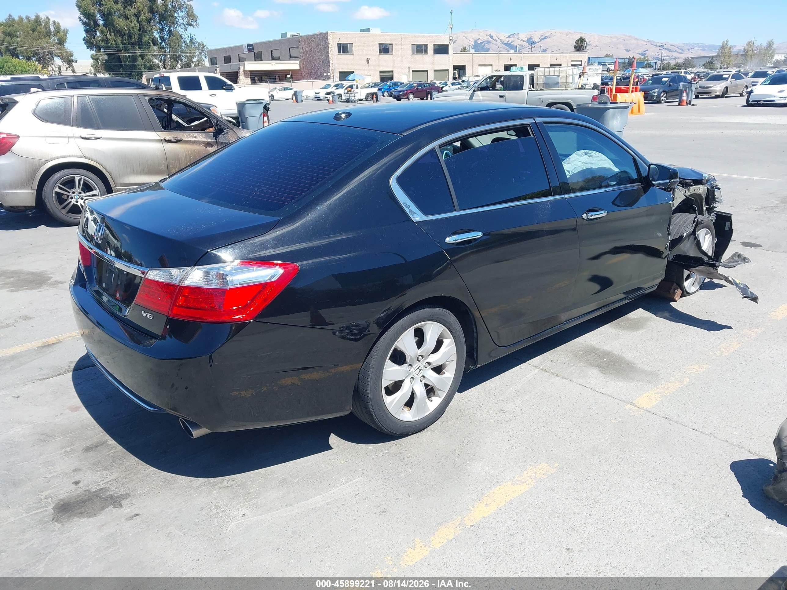 2014 Honda Accord Ex-l V-6 Black vin: 1HGCR3F85EA025304