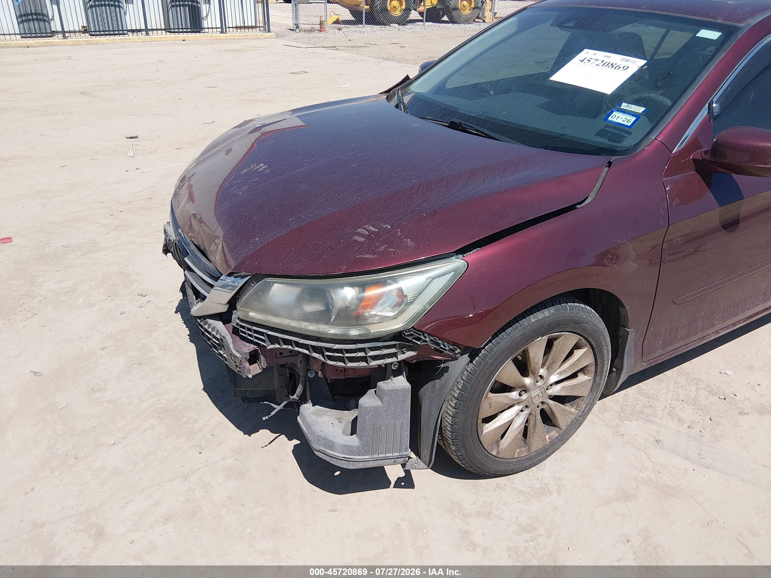 2014 Honda Accord Ex-l V-6 Maroon vin: 1HGCR3F85EA028977