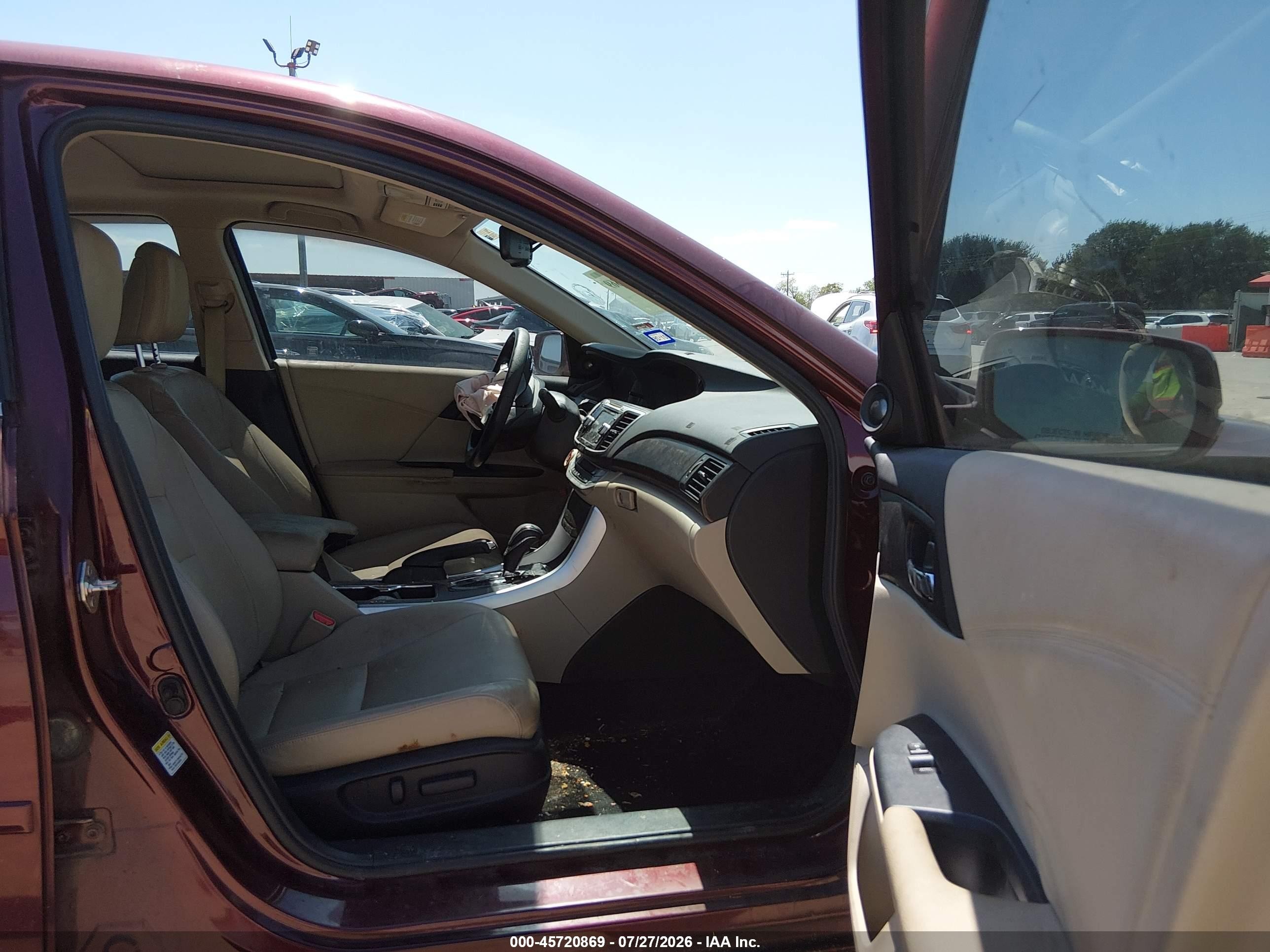 2014 Honda Accord Ex-l V-6 Maroon vin: 1HGCR3F85EA028977