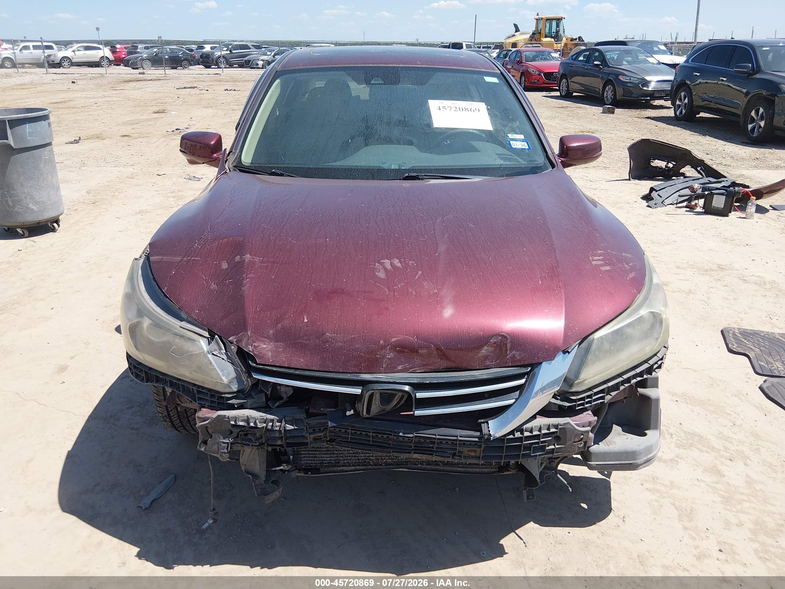 2014 Honda Accord Ex-l V-6 Maroon vin: 1HGCR3F85EA028977