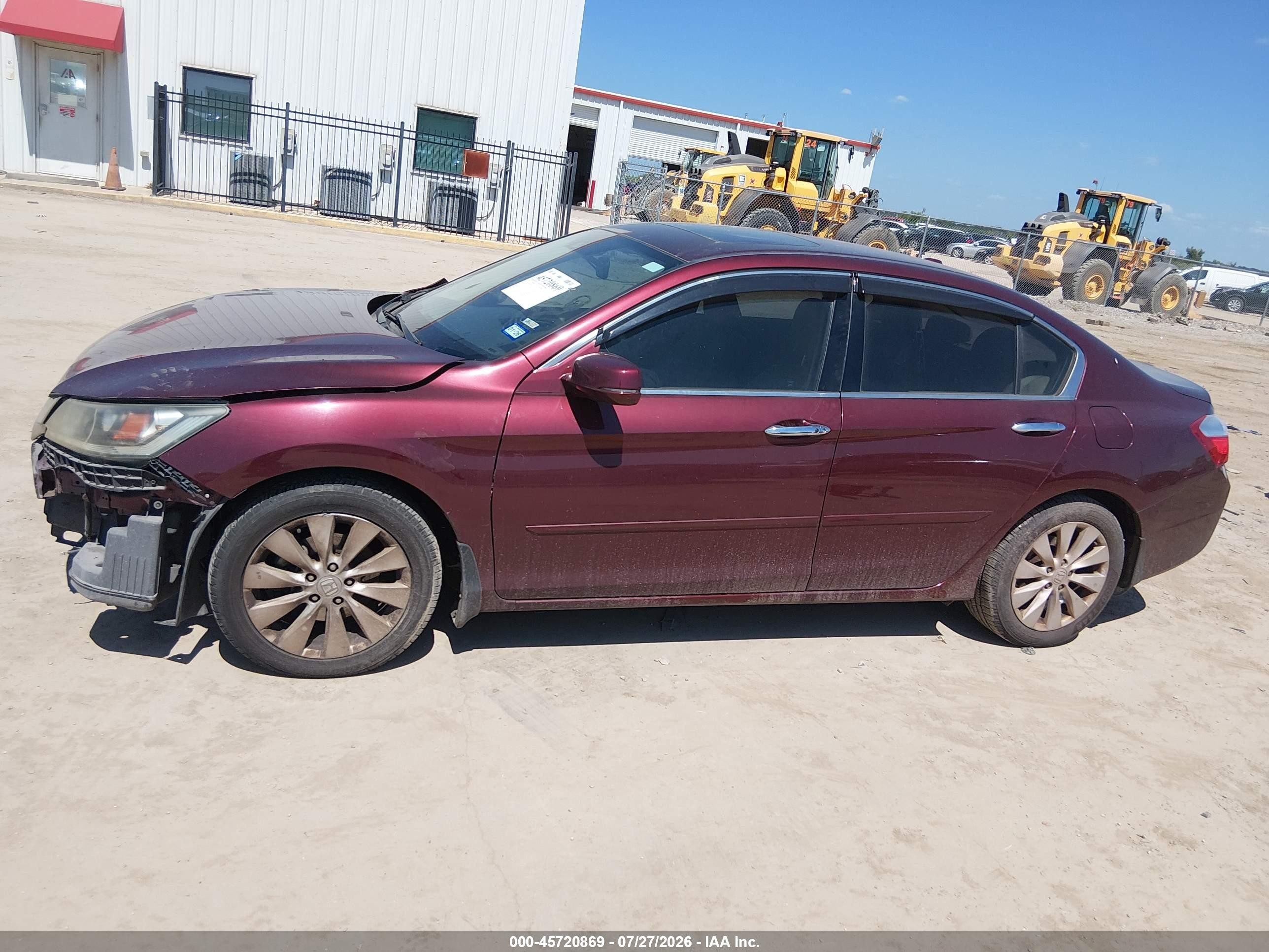 2014 Honda Accord Ex-l V-6 Maroon vin: 1HGCR3F85EA028977