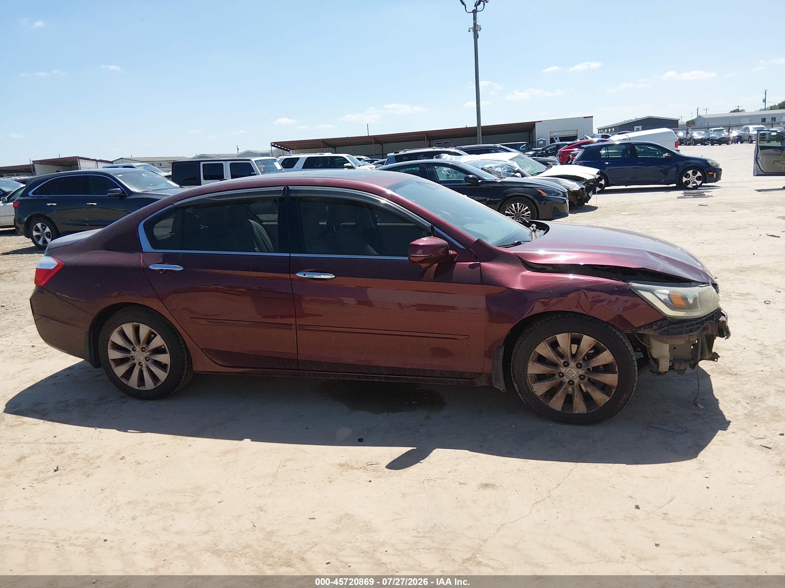 2014 Honda Accord Ex-l V-6 Maroon vin: 1HGCR3F85EA028977