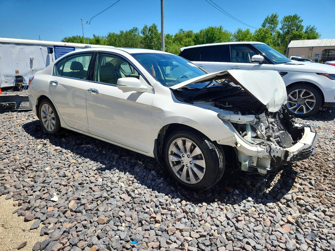 2015 Honda Accord Exl White vin: 1HGCR3F85FA014661