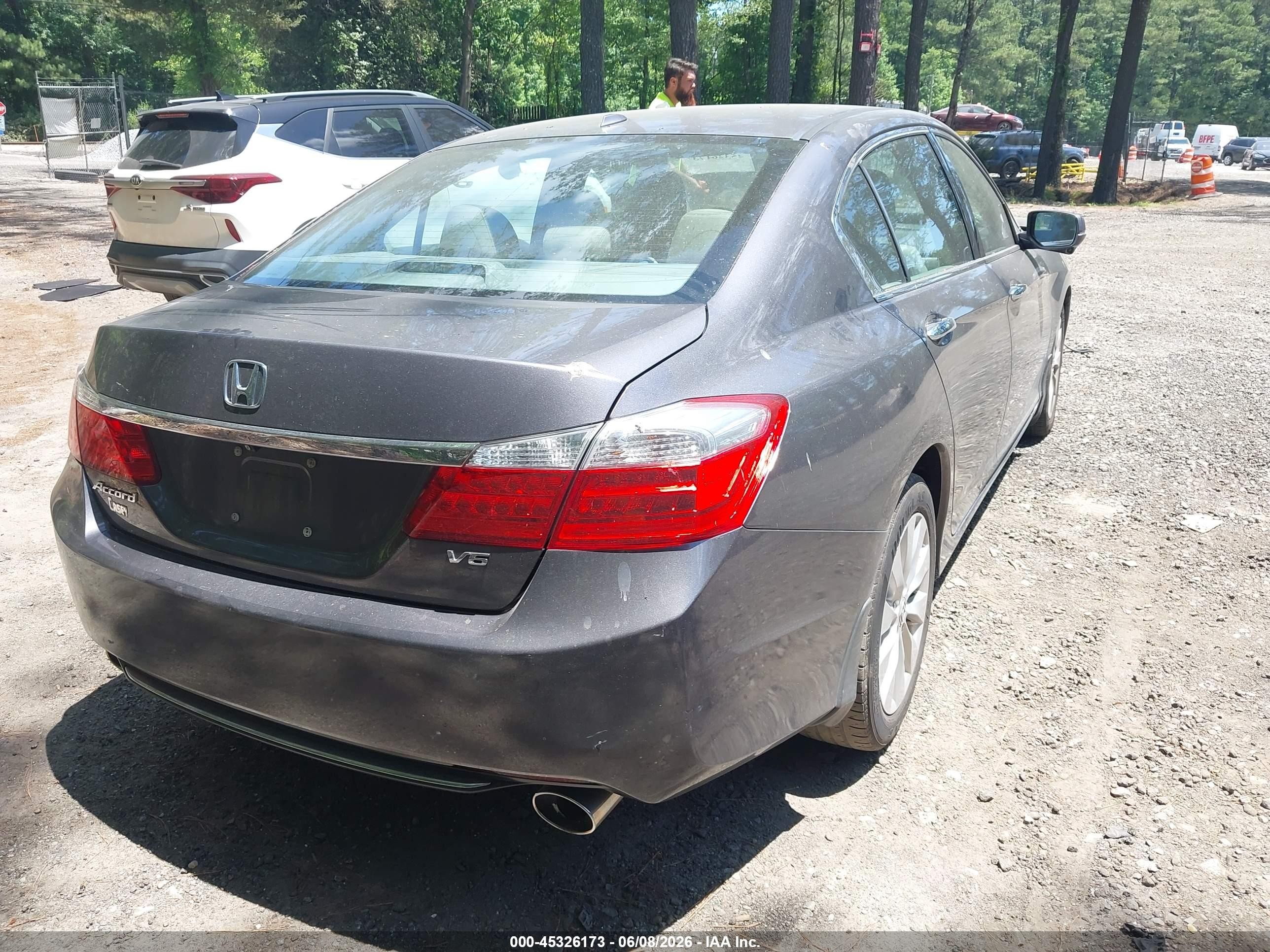 2015 Honda Accord Ex-l V-6 Gray vin: 1HGCR3F85FA022436