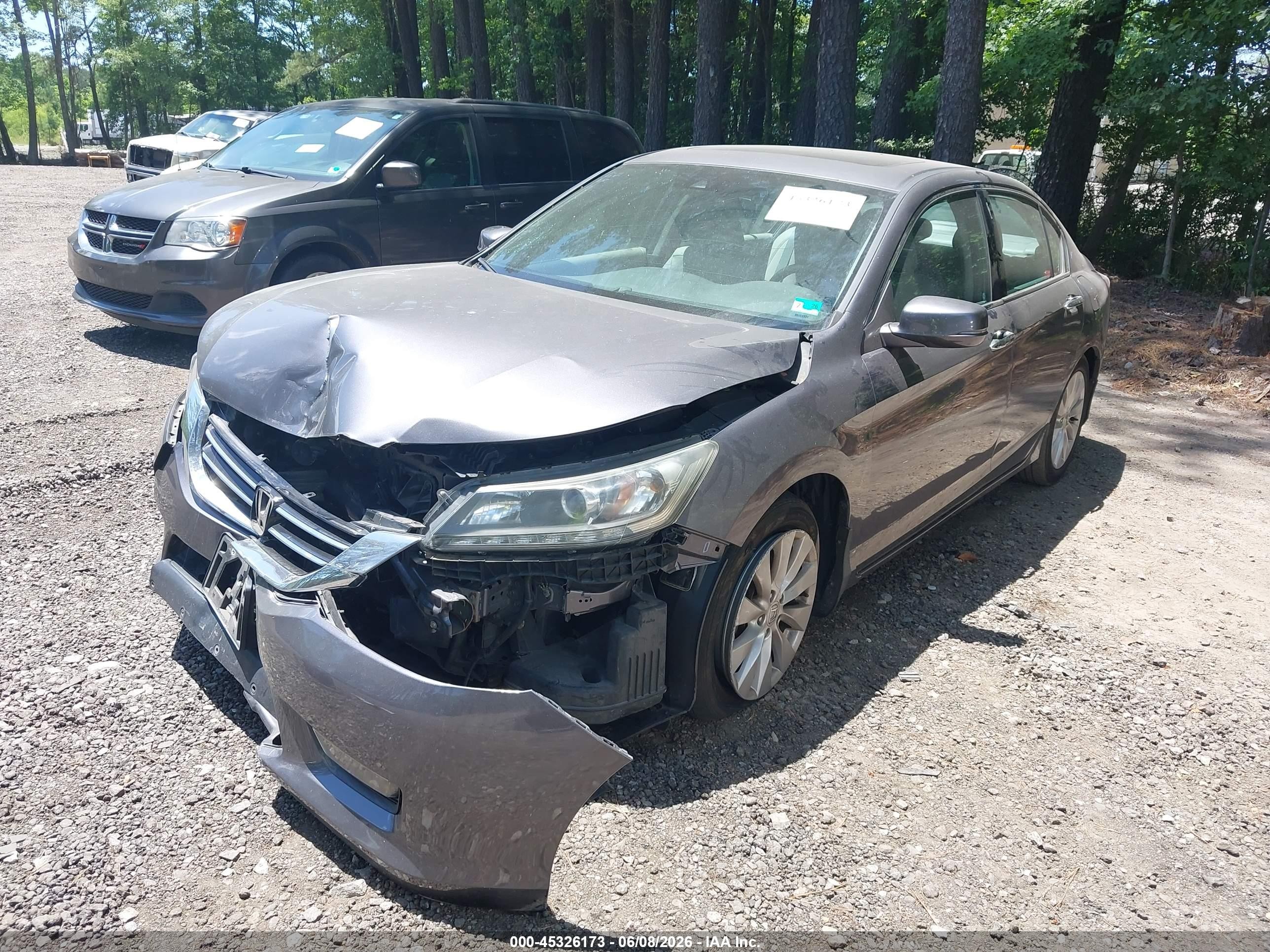 2015 Honda Accord Ex-l V-6 Gray vin: 1HGCR3F85FA022436