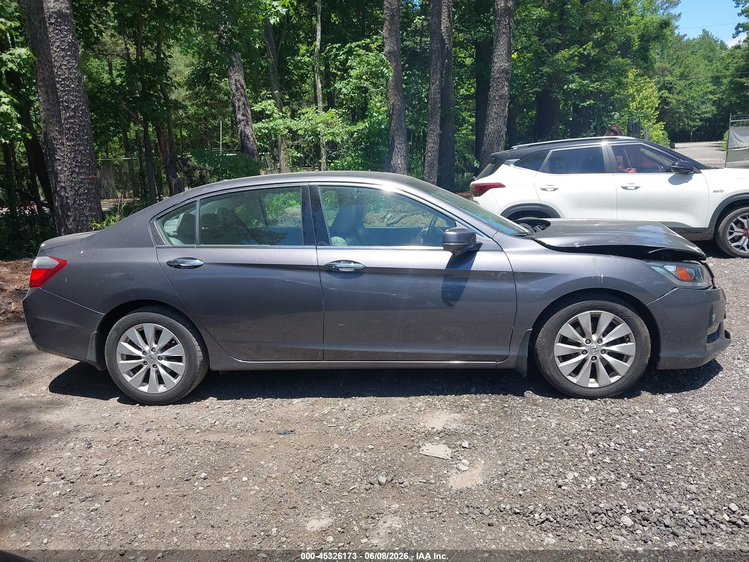 2015 Honda Accord Ex-l V-6 Gray vin: 1HGCR3F85FA022436