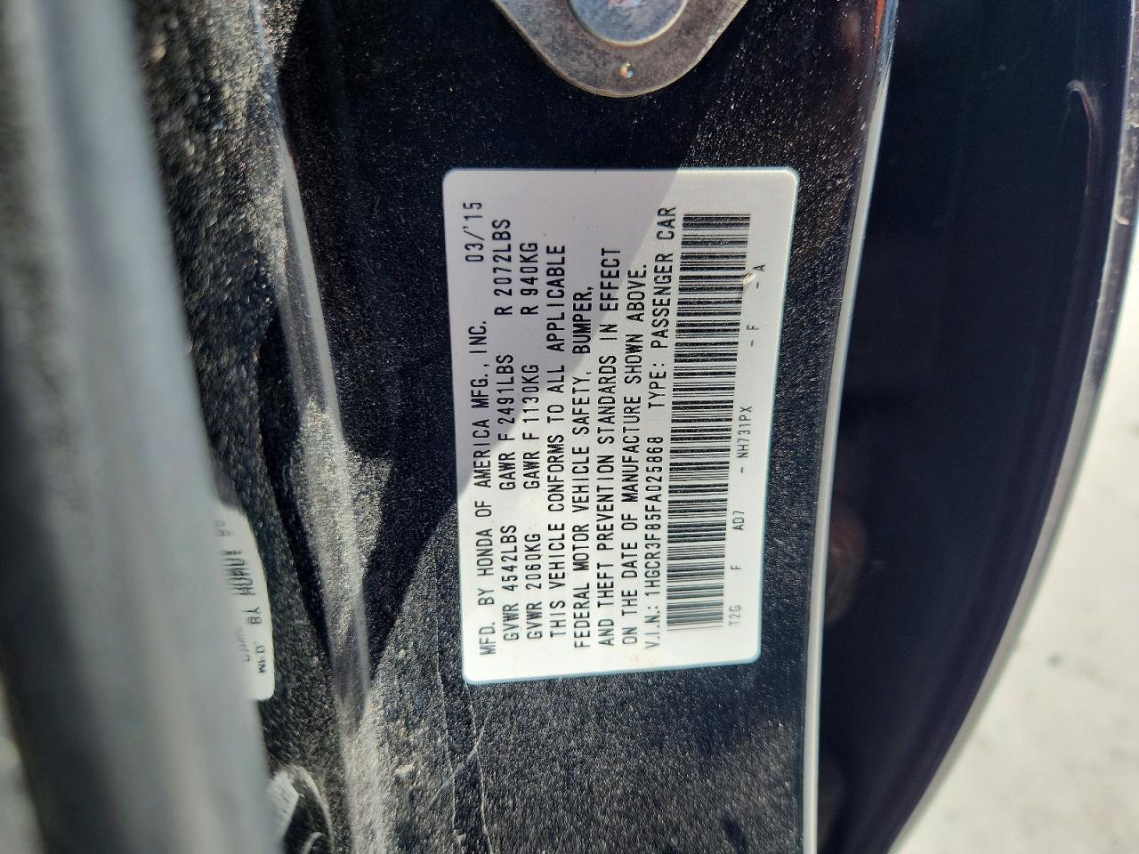 2015 Honda Accord Exl Black vin: 1HGCR3F85FA025868
