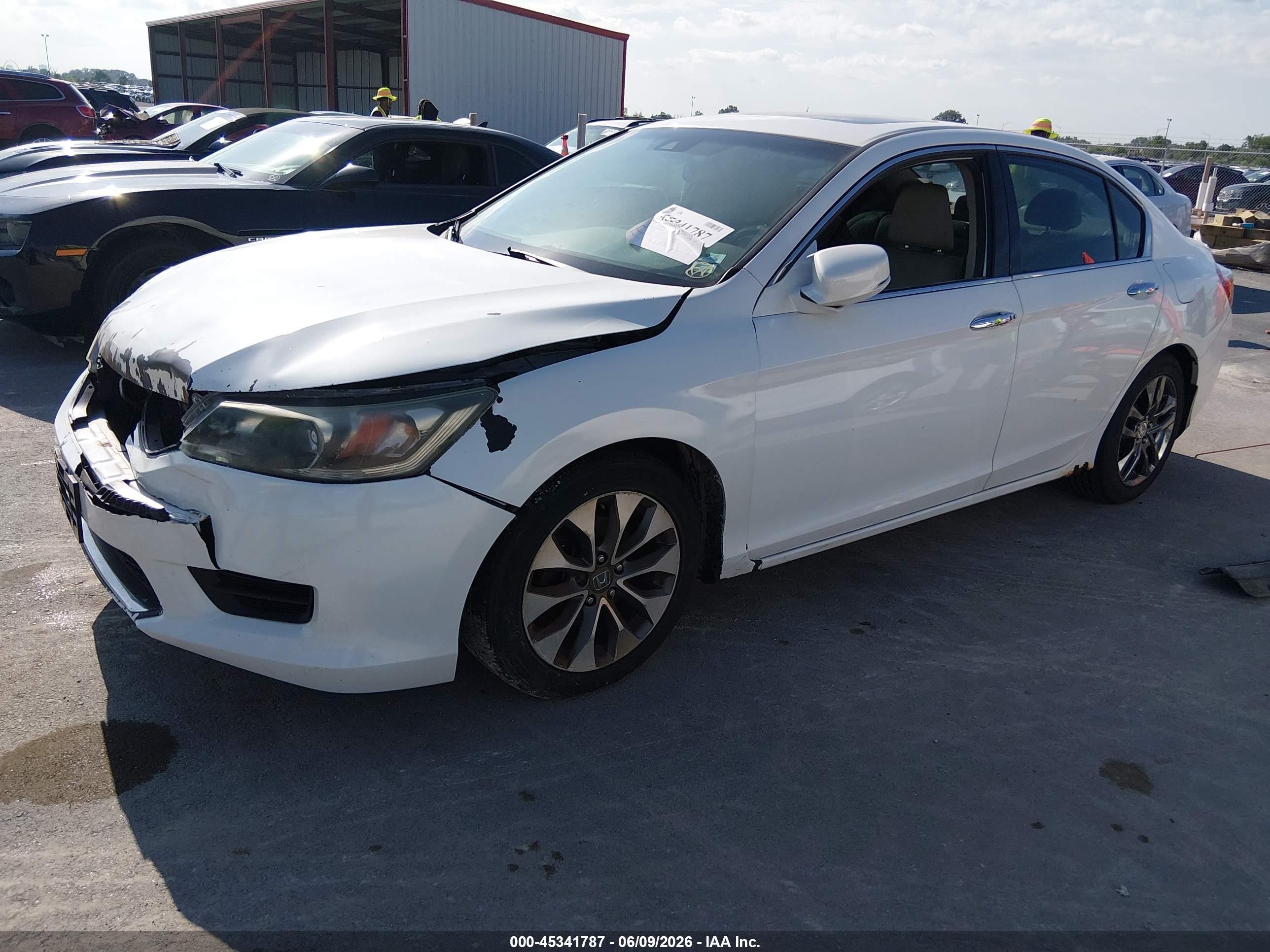 2013 Honda Accord Ex-l V-6 White vin: 1HGCR3F86DA005058