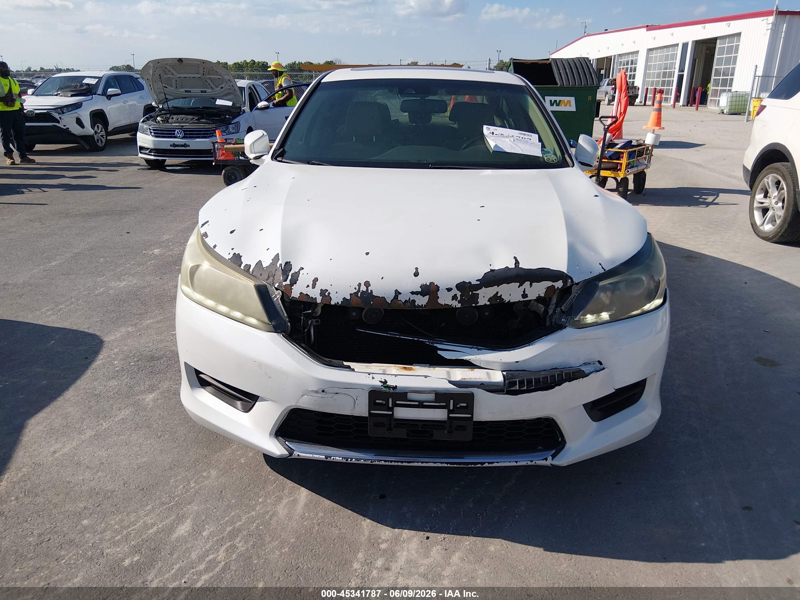 2013 Honda Accord Ex-l V-6 White vin: 1HGCR3F86DA005058