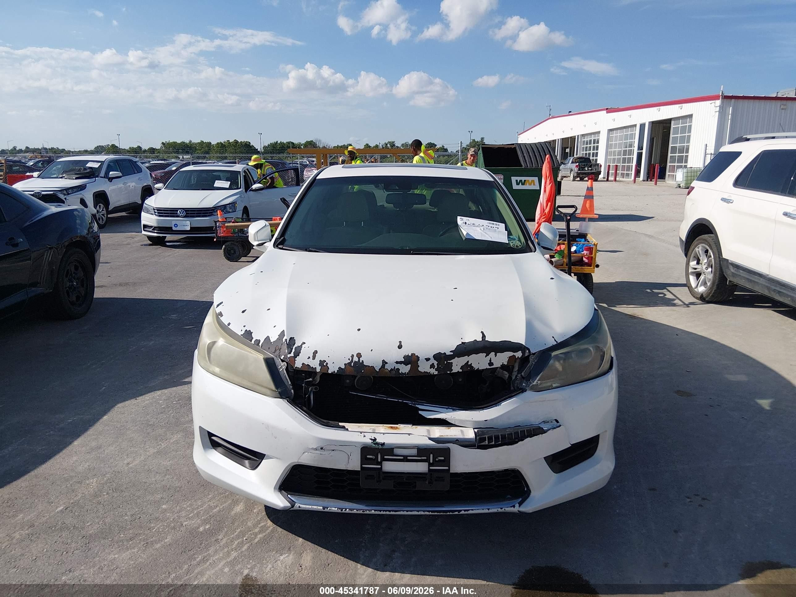 2013 Honda Accord Ex-l V-6 White vin: 1HGCR3F86DA005058