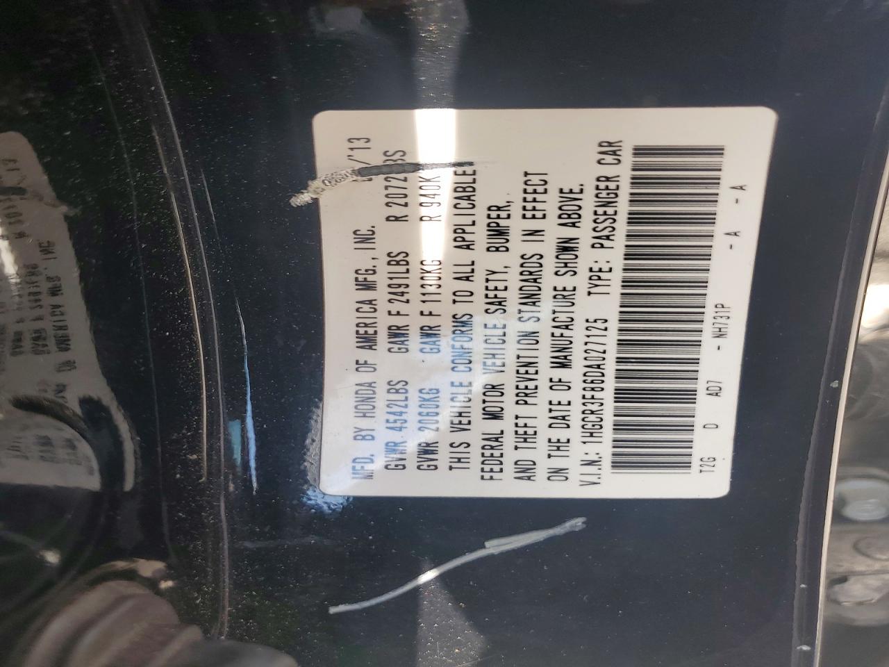 2013 Honda Accord Exl Black vin: 1HGCR3F86DA027125