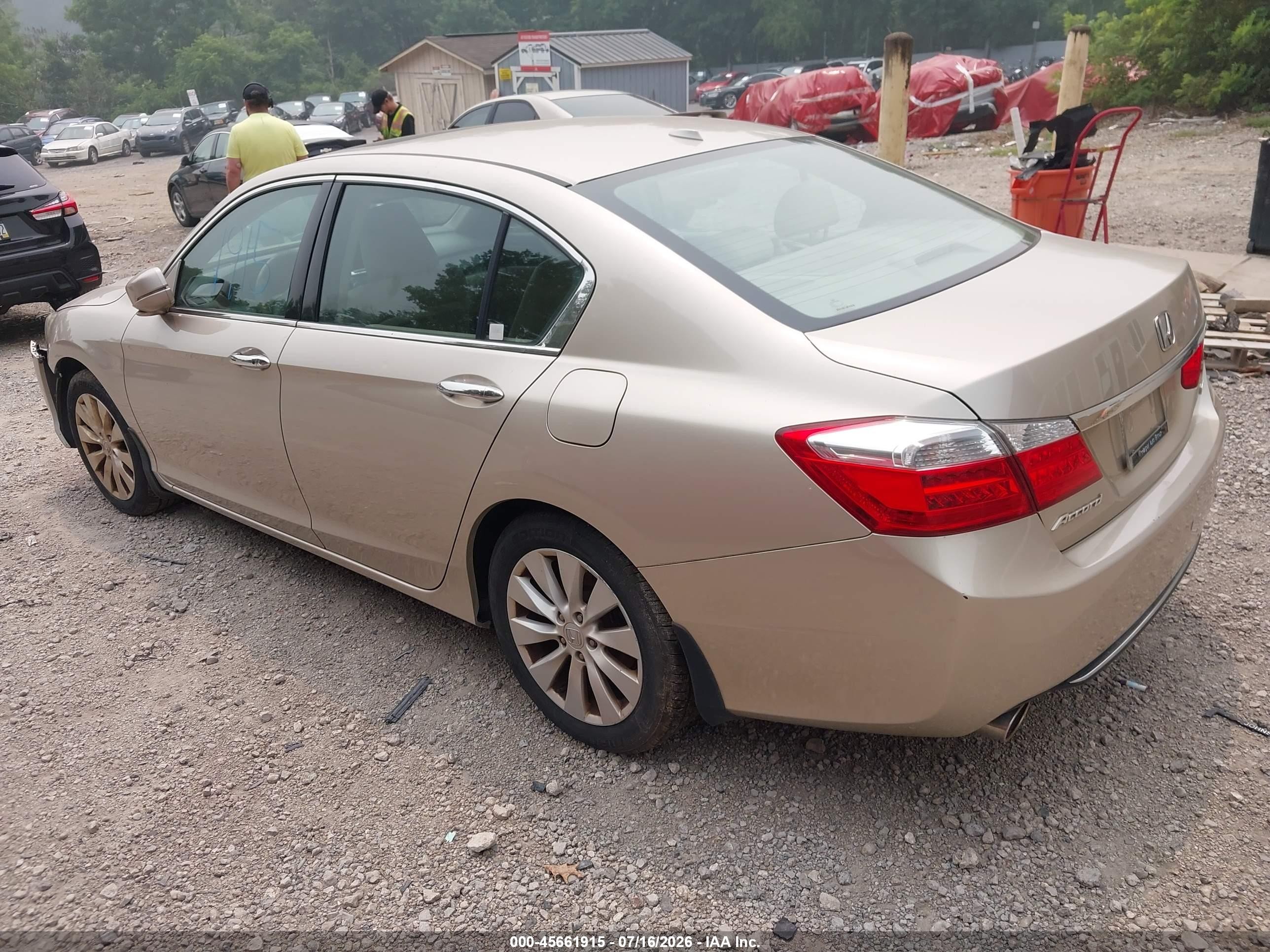 2013 Honda Accord Ex-l V-6 Бежевый vin: 1HGCR3F86DA034835