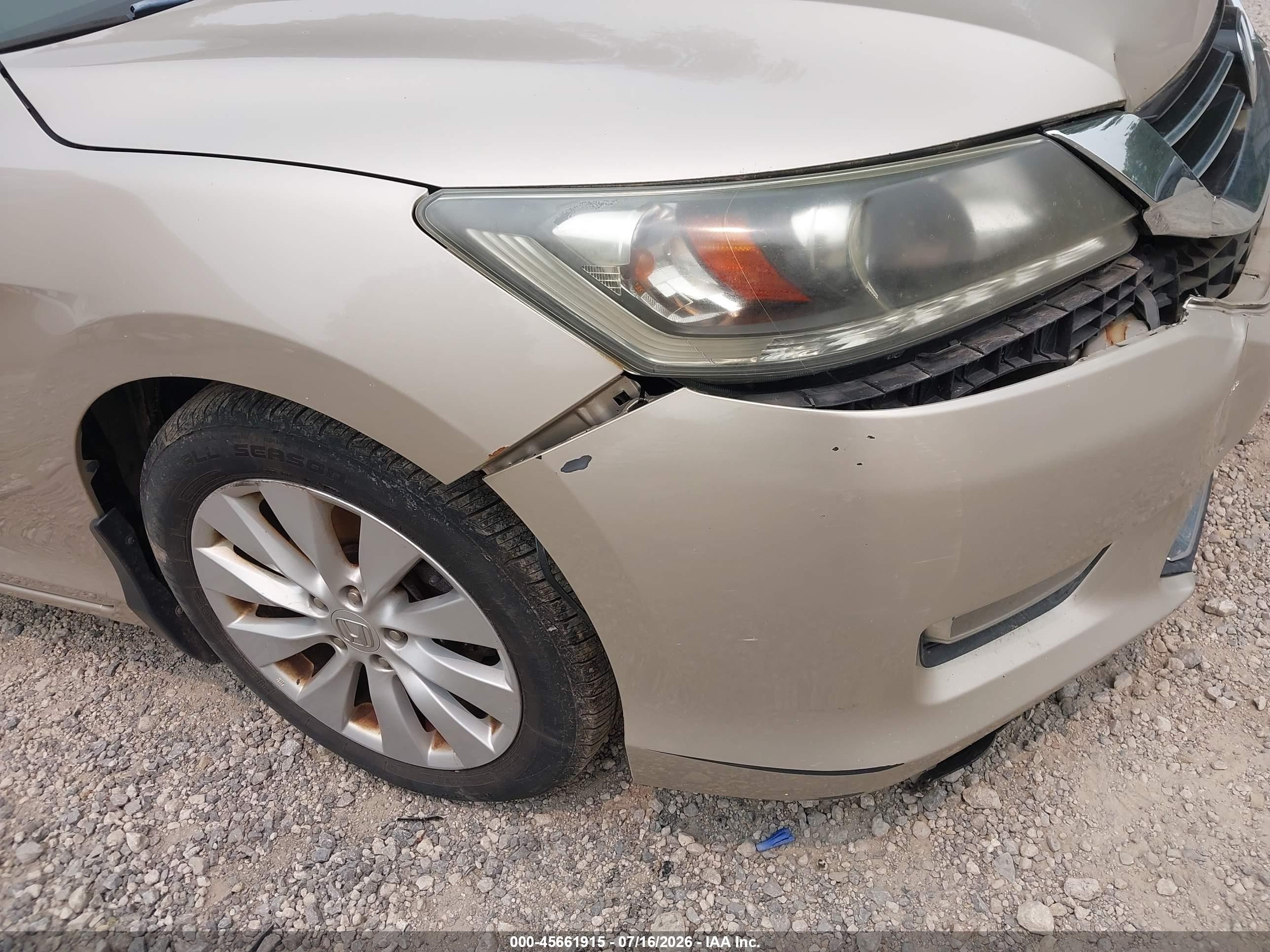 2013 Honda Accord Ex-l V-6 Бежевый vin: 1HGCR3F86DA034835