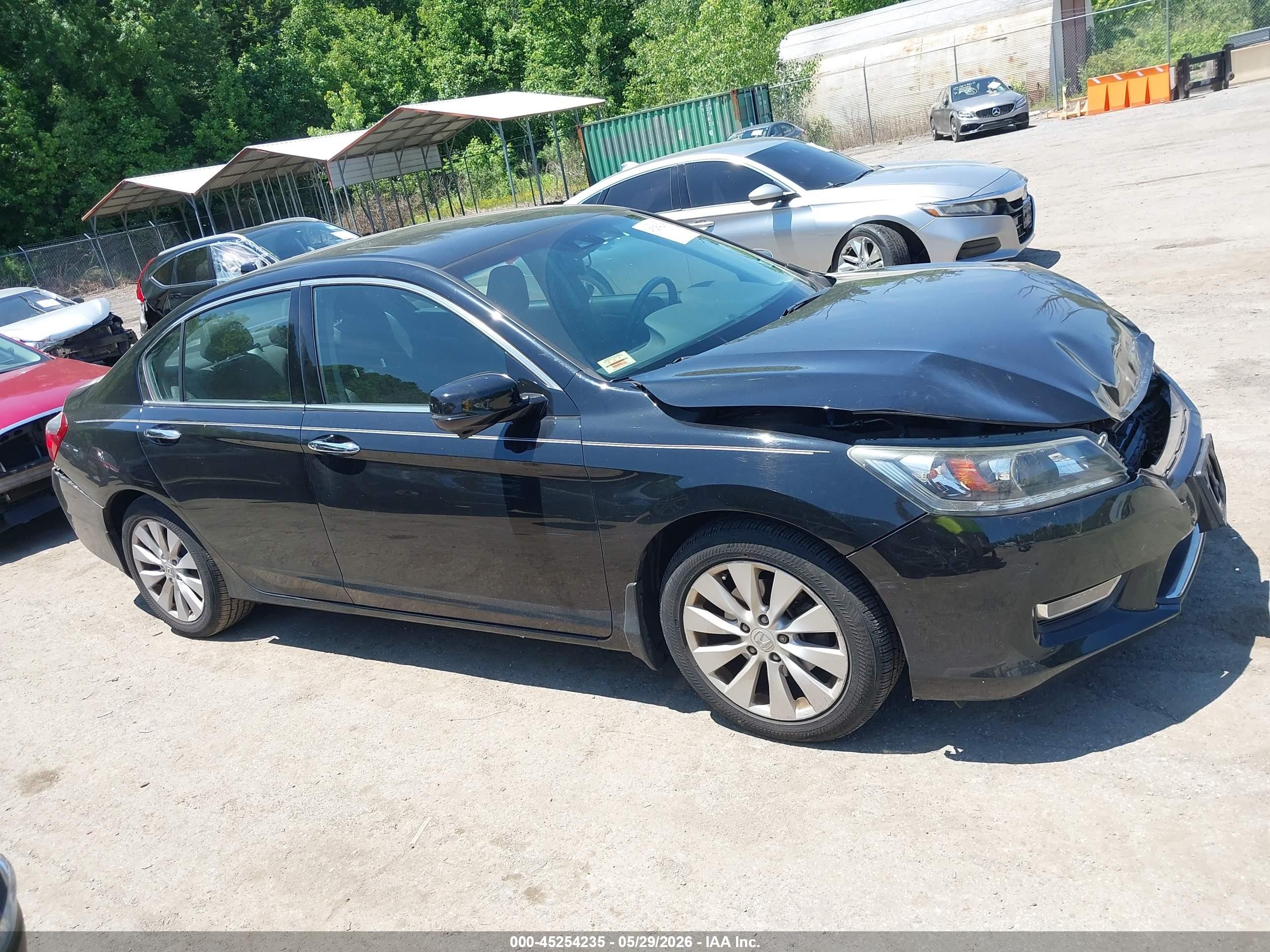 2013 Honda Accord Ex-l V-6 Black vin: 1HGCR3F86DA047293