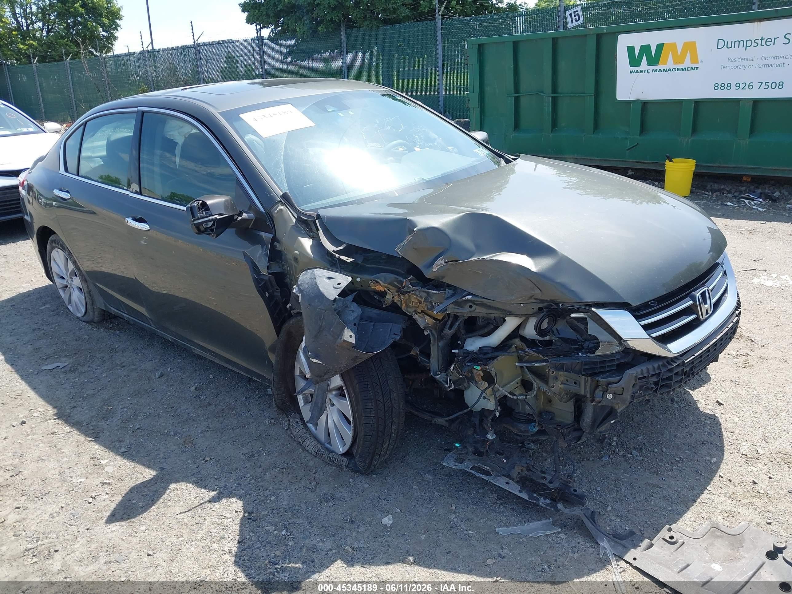 2013 Honda Accord Ex-l V-6 Gray vin: 1HGCR3F86DA049089