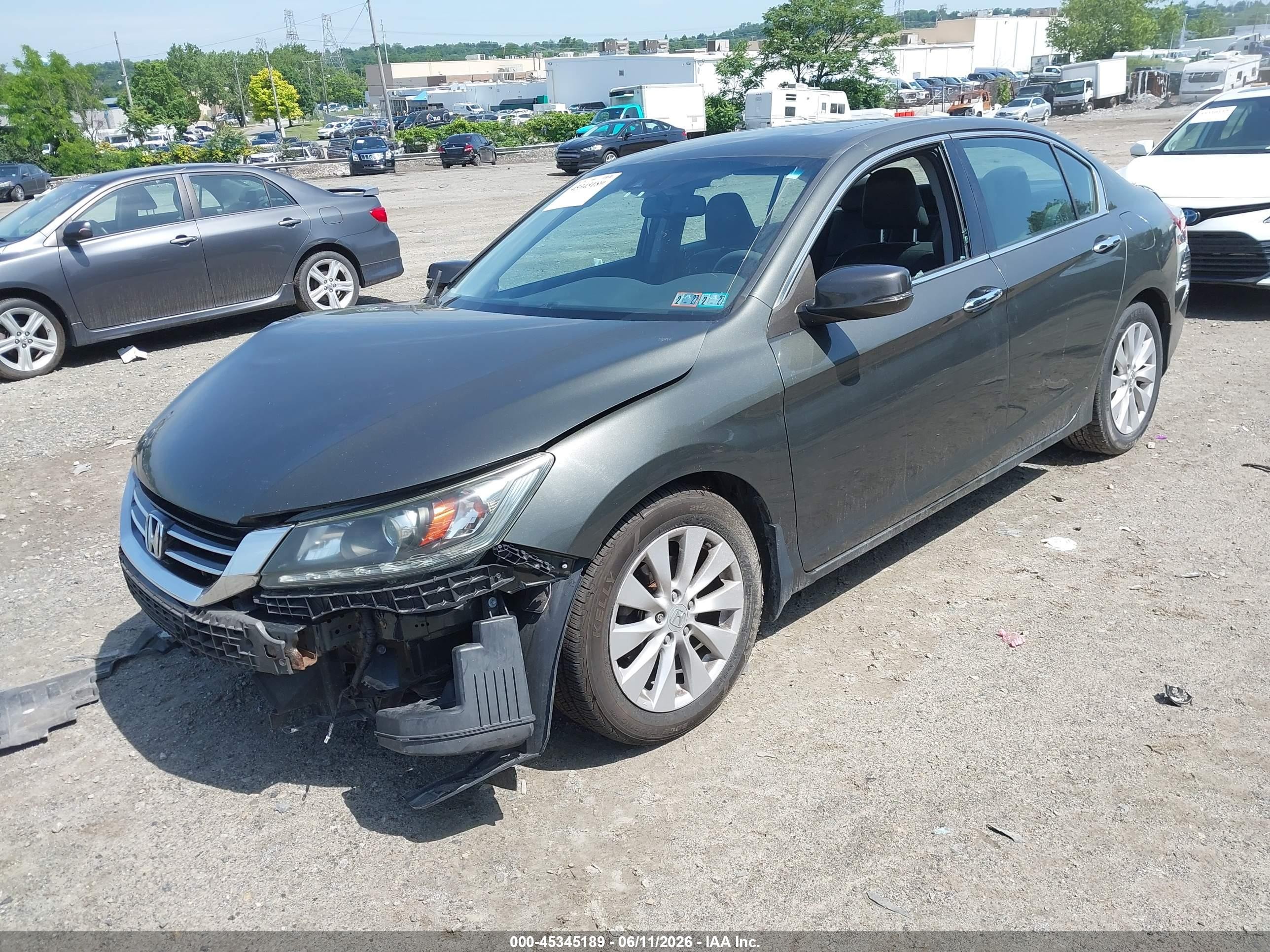 2013 Honda Accord Ex-l V-6 Gray vin: 1HGCR3F86DA049089
