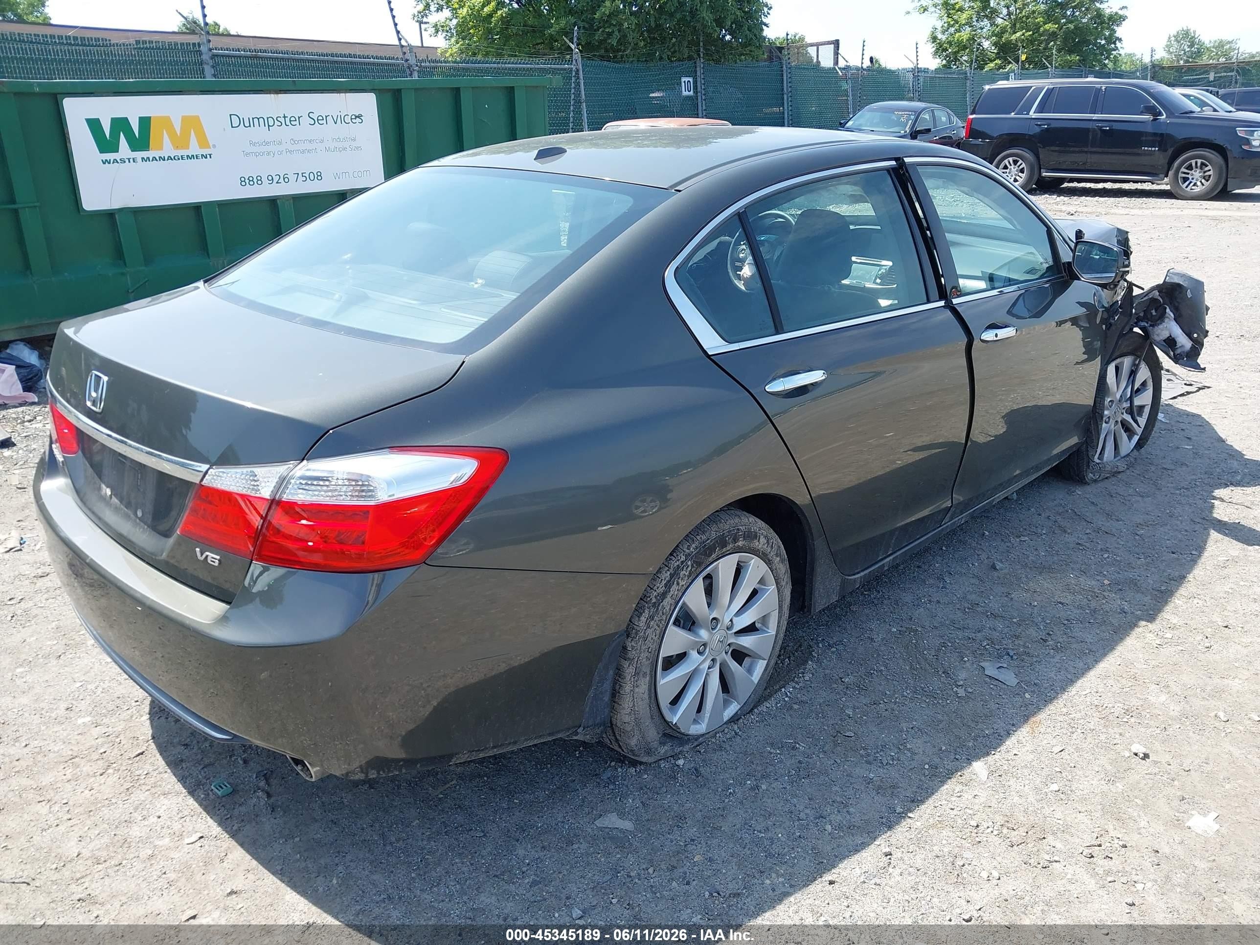 2013 Honda Accord Ex-l V-6 Gray vin: 1HGCR3F86DA049089