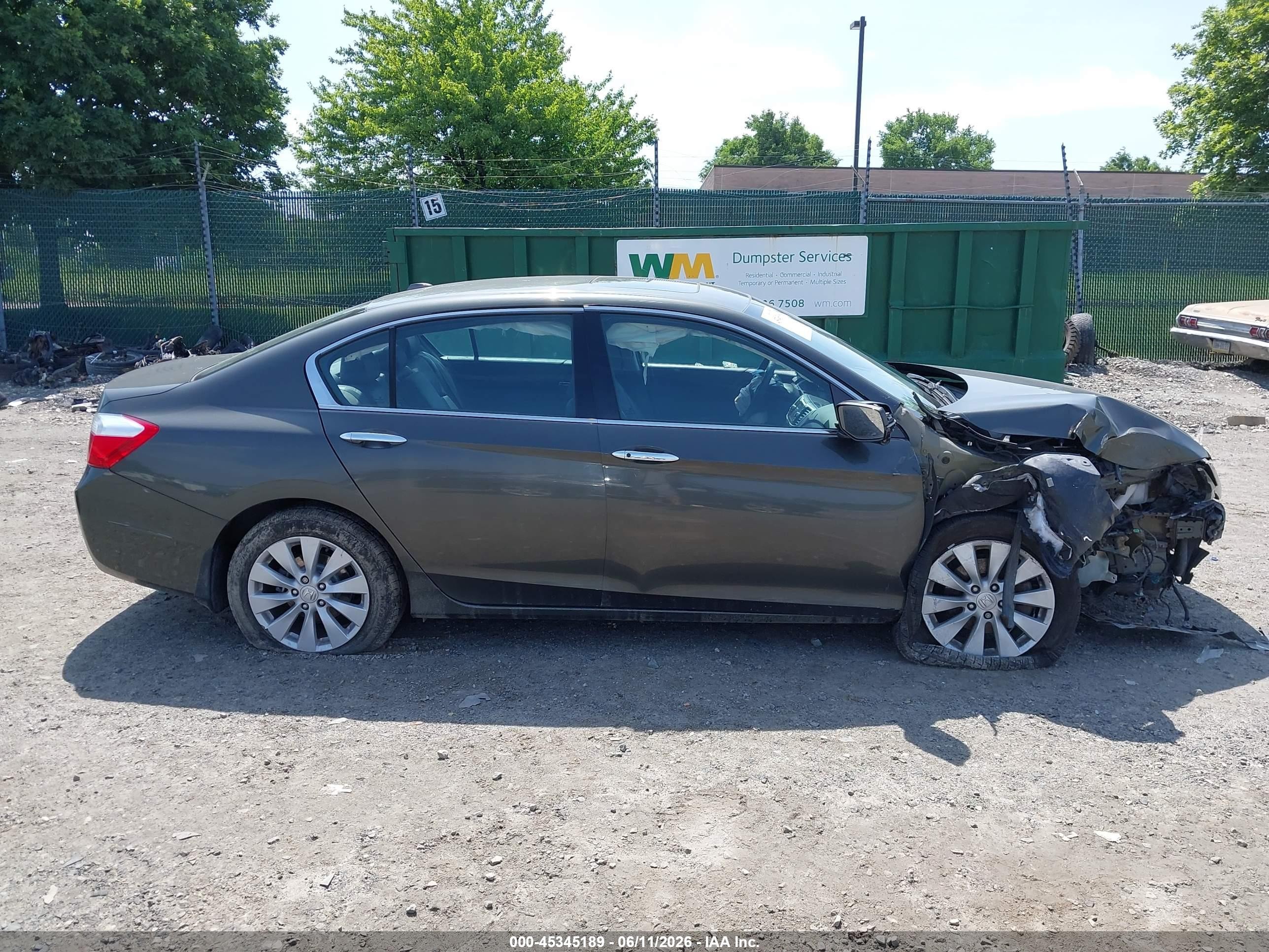 2013 Honda Accord Ex-l V-6 Gray vin: 1HGCR3F86DA049089