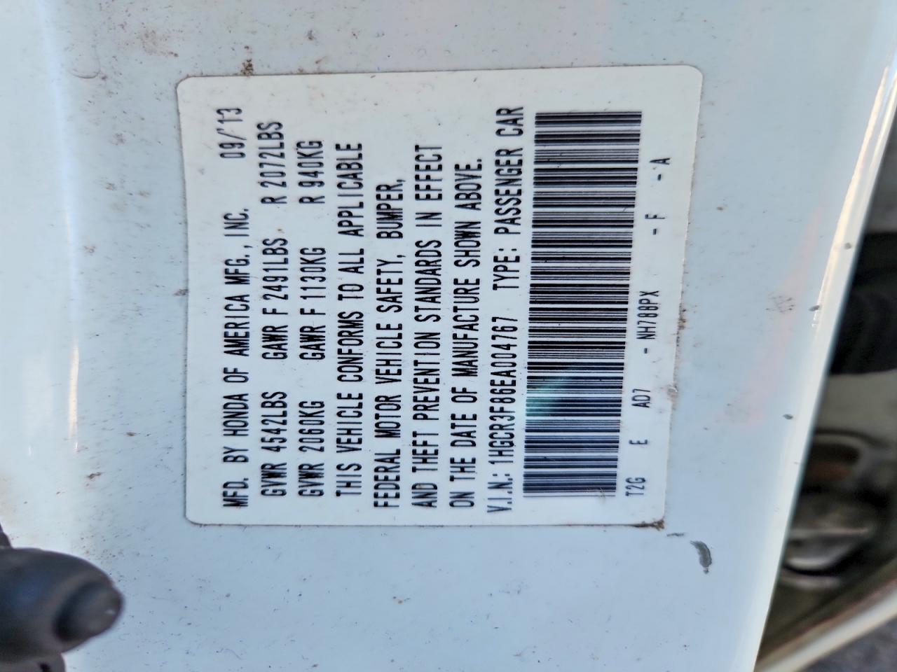 2014 Honda Accord Exl White vin: 1HGCR3F86EA004767