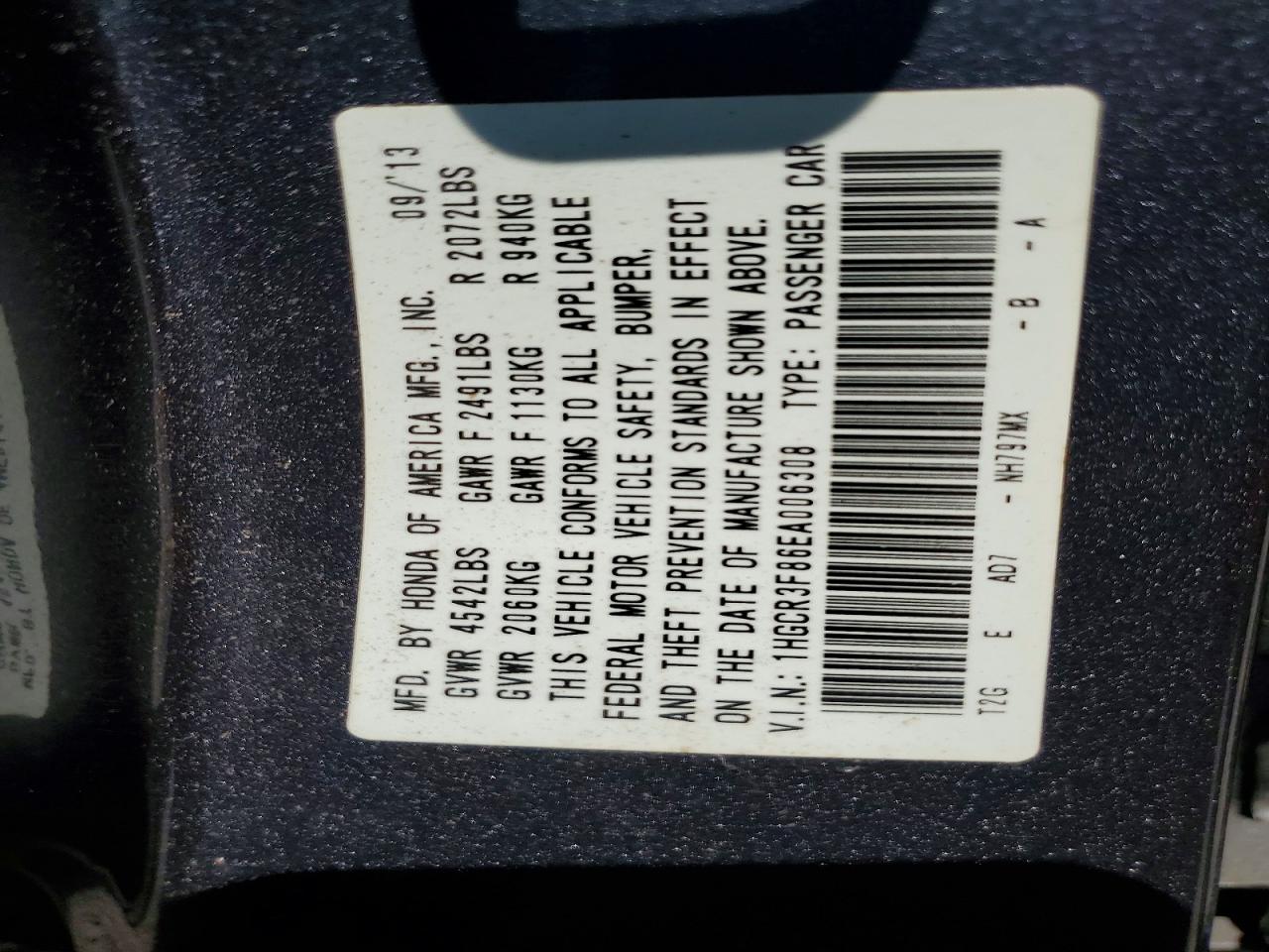 2014 Honda Accord Exl Gray vin: 1HGCR3F86EA006308
